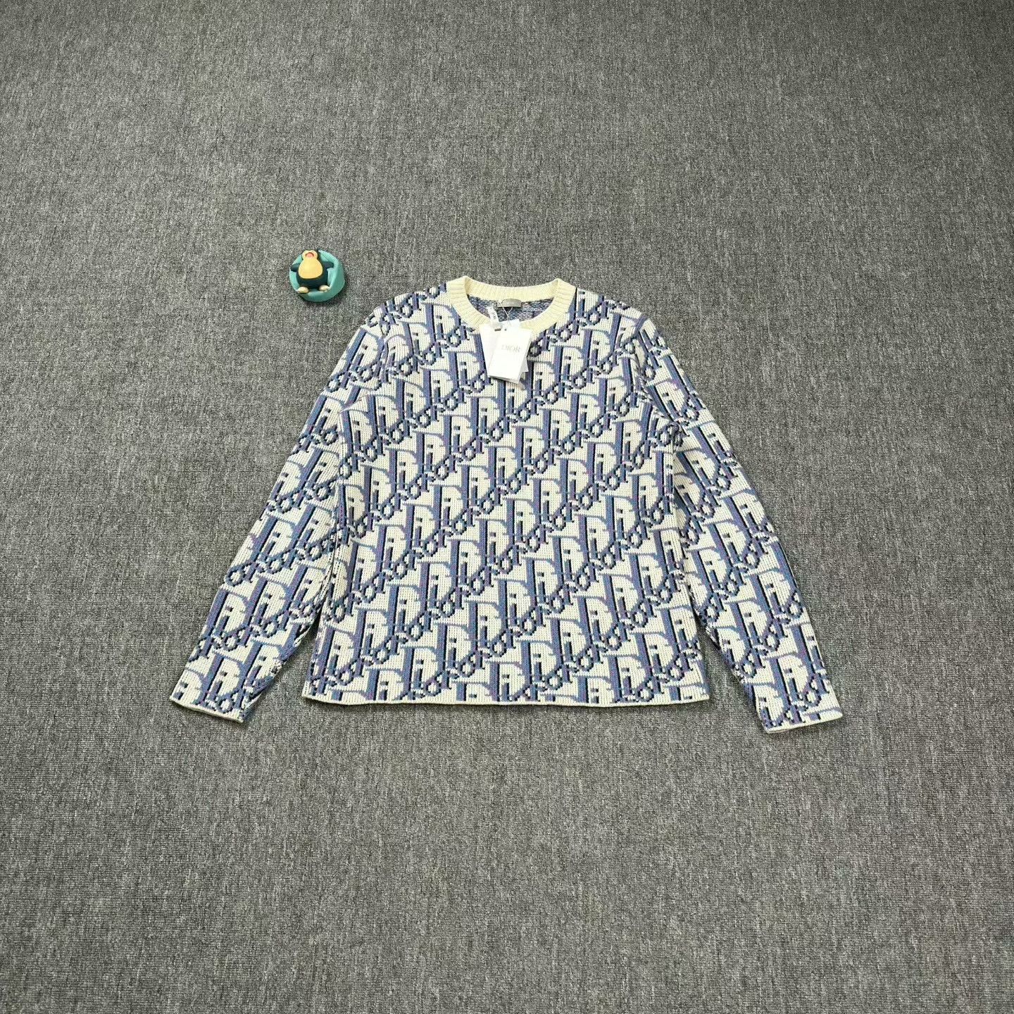 Dior dior stussy collaboration blue printed sweater Size US L / EU 52-54 / 3 - 1 Thumbnail