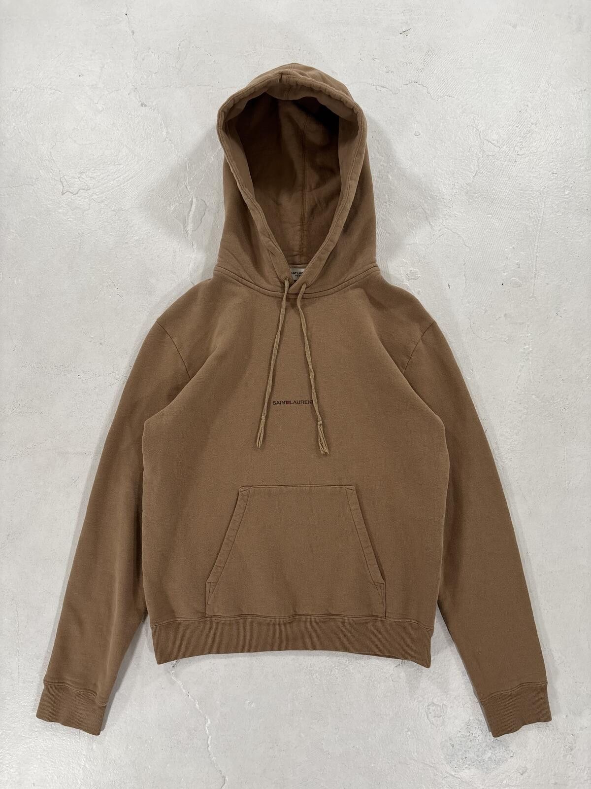 Saint Laurent Tan Logo Hoodie