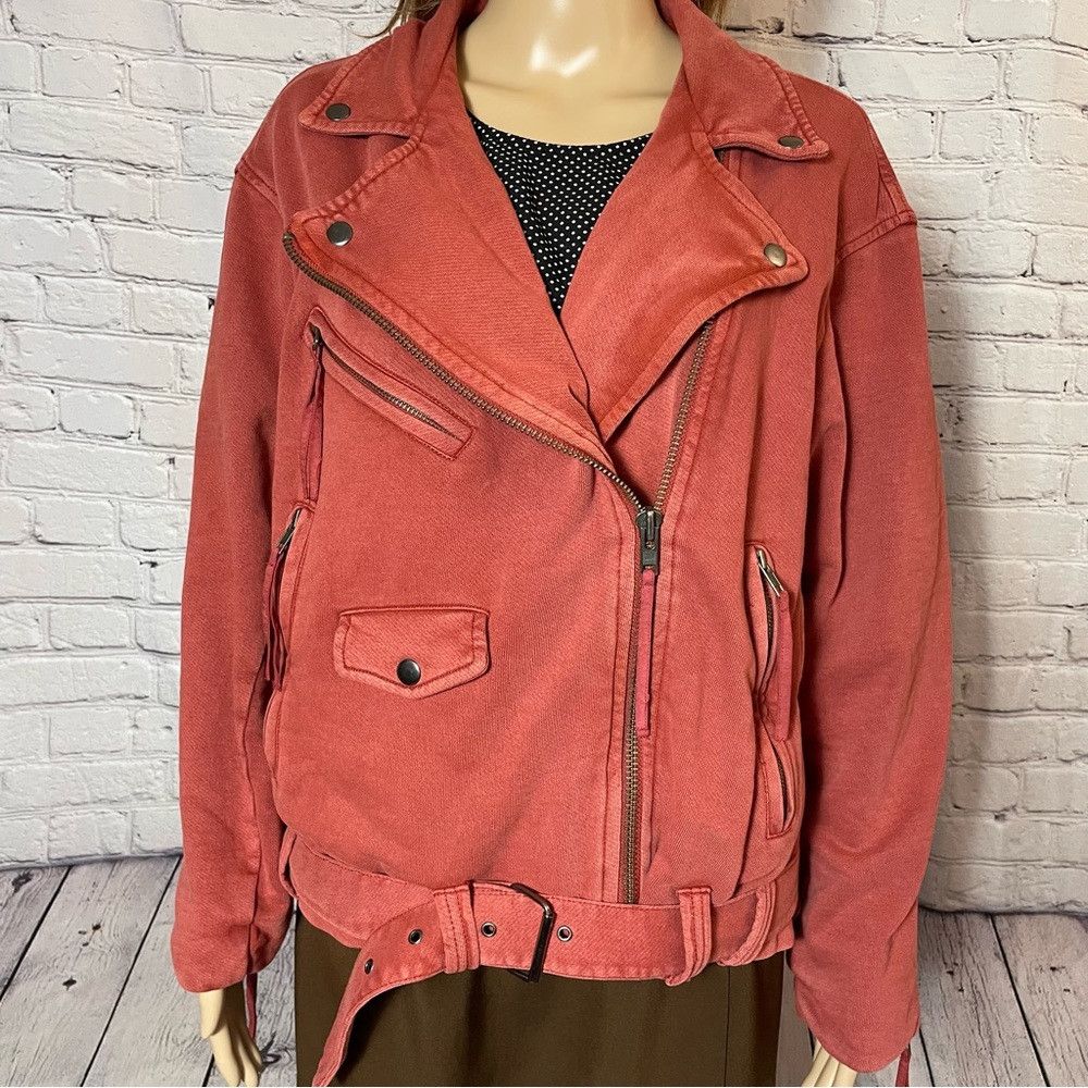 Free People New Free People Rebel Knit Oversized Moto Spiced Brandy Jac Size XS / US 0-2 / IT 36-38 - 9 Thumbnail