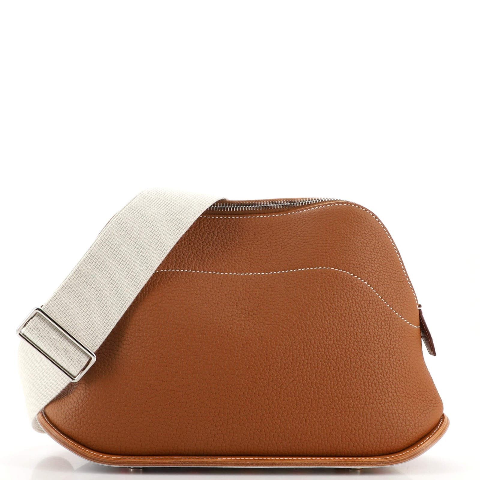 image of Hermes Bolide Skate Bag Togo With Printed Swift 31 in Brown, Women's