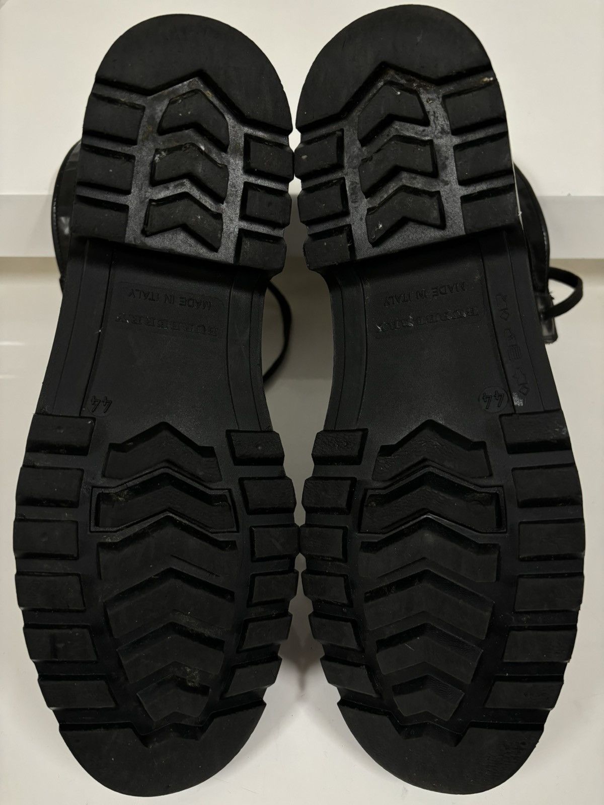 Burberry Prorsum Leather-Canvas Mono Black Lace-Up Rubber High Boots Shoes 44 Size US 11.5 / EU 44-45 - 10 Thumbnail