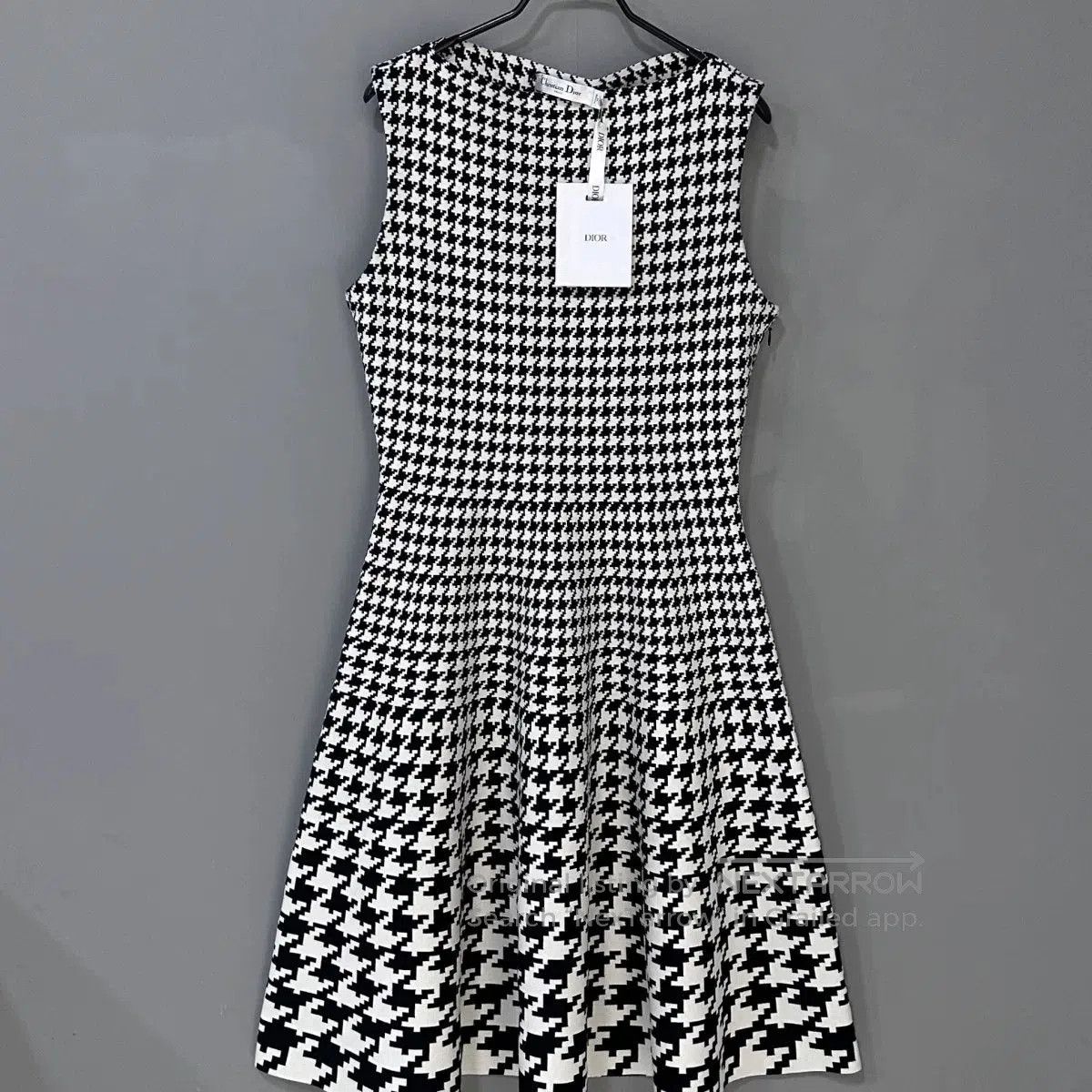 Dior Sleeveless Houndstooth Dress.