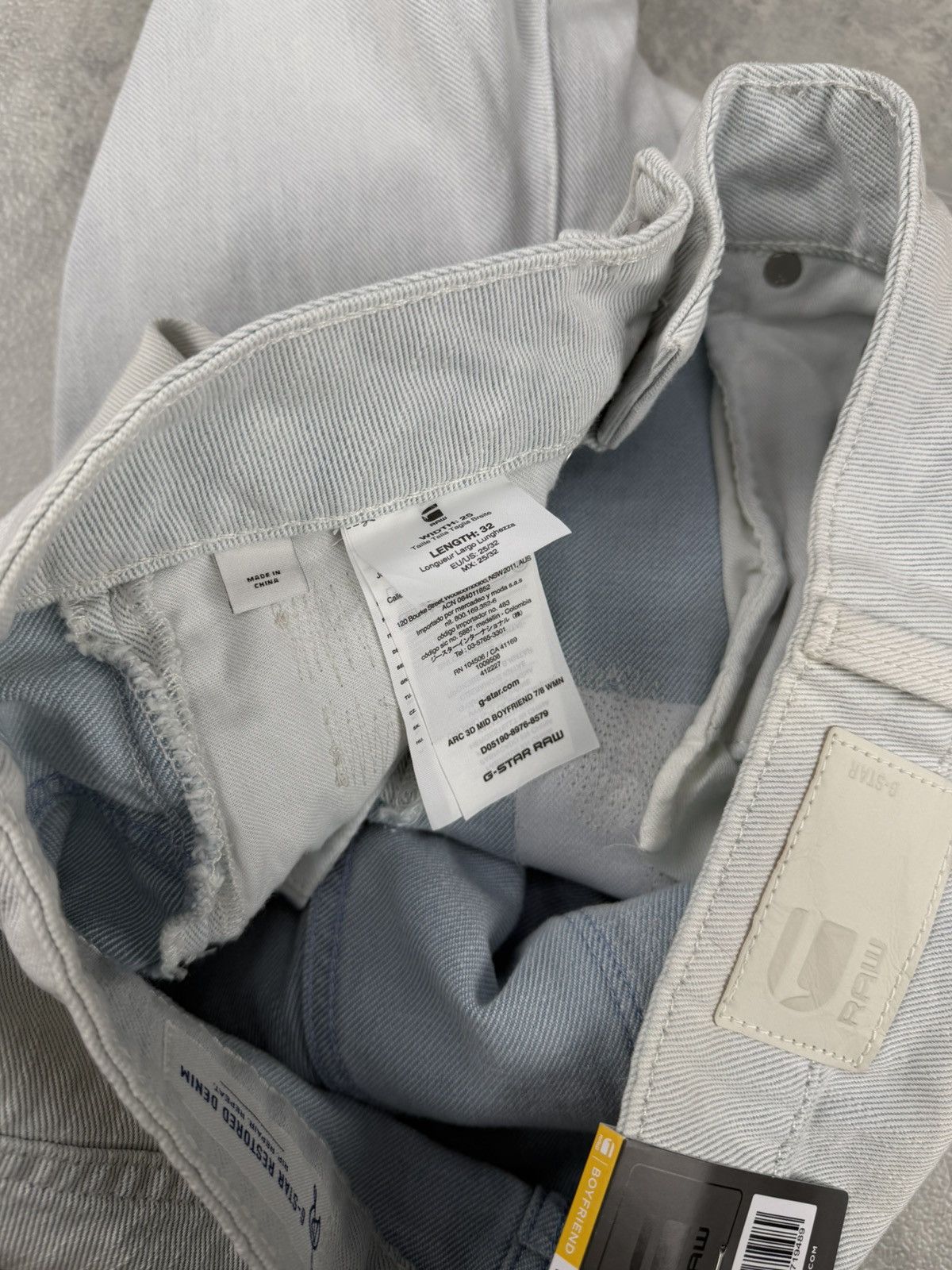 G-Star G-Star Raw Arc 3D Mid Boyfriend 7/8 Jeans Light Aged 25x32 Size 25" / US 0 / IT 36 - 13 Thumbnail