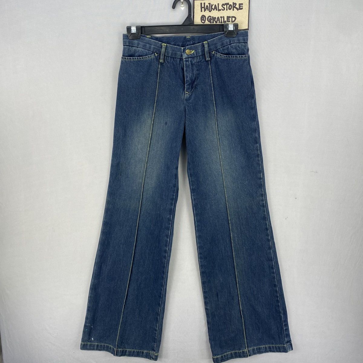 Japanese Brand Vntage 90s ET BOITE Blue Way Denim Bootcut Bell Buttom Jeans Size 27" / US 4 / IT 40 - 1 Thumbnail