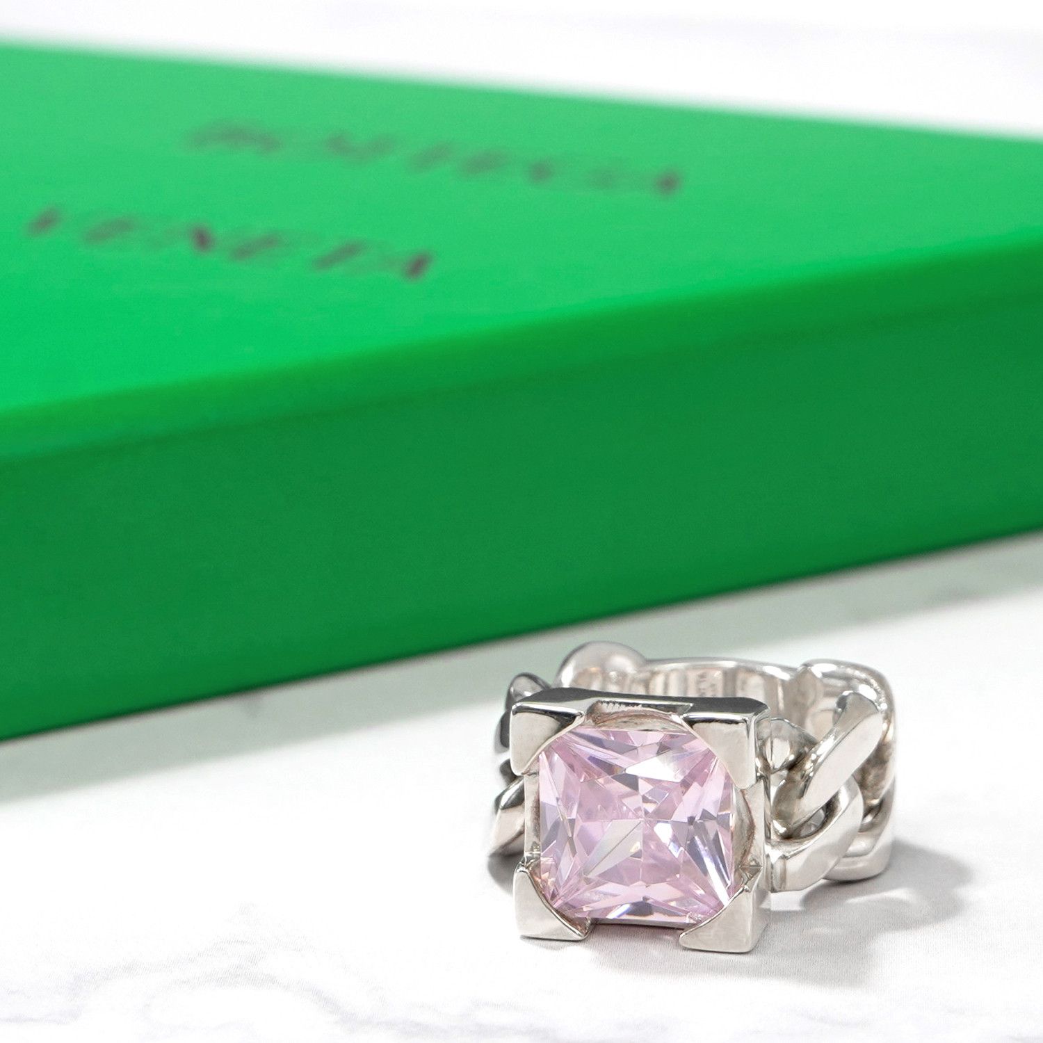 Bottega Veneta o1n1vont1124 Size: 19 / Ring in Silver/Pink Size ONE SIZE - 8 Thumbnail