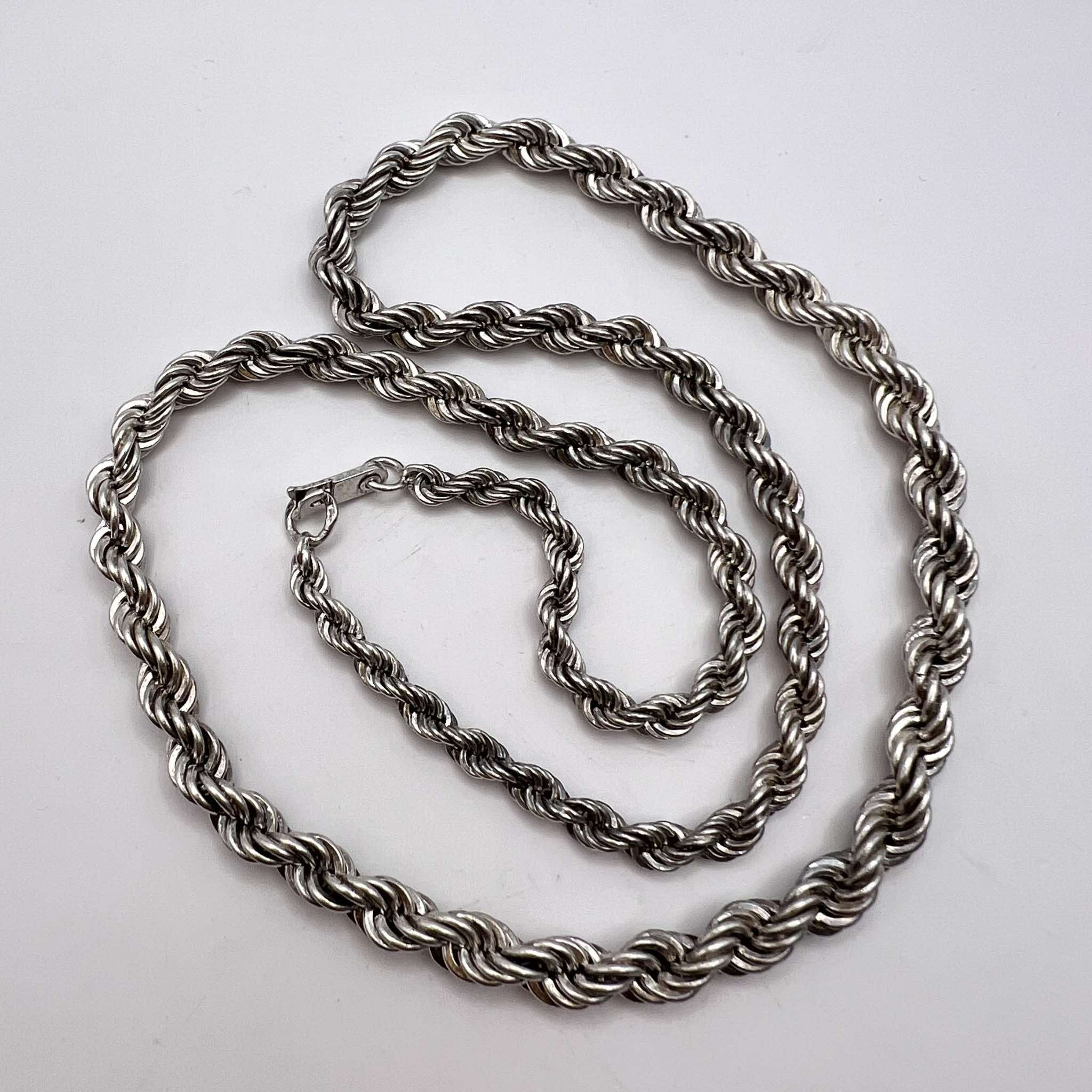 Vintage Silver 875 Jewelry Chain Necklace Marked 39.9 Gr, Men's