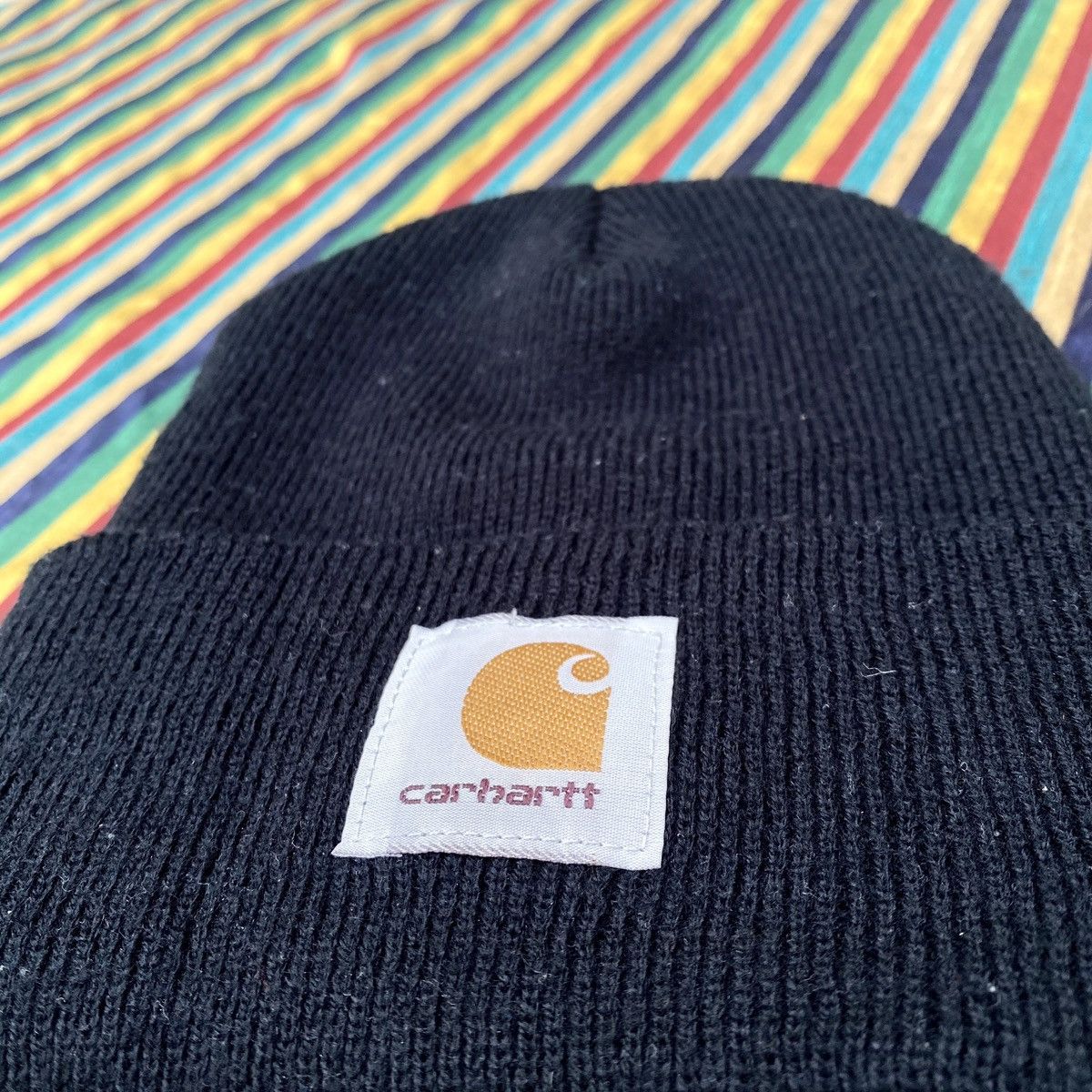 Carhartt CARHARTT BEANIE F14 Snow Cap Knit Cuffed Workwear Black Size ONE SIZE - 3 Thumbnail