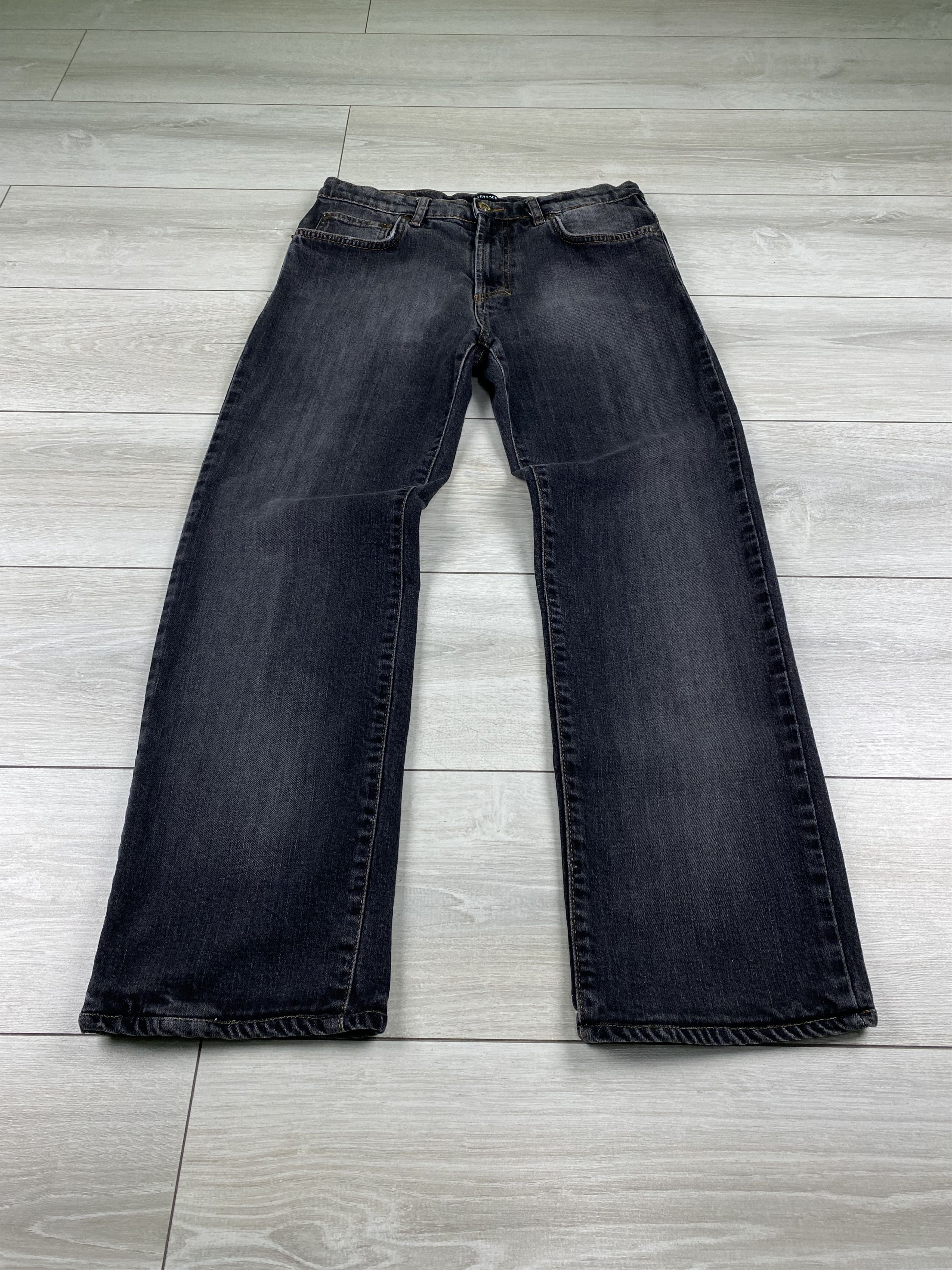 Versace Vintage Versace Jeans Couture Faded Gray Denim Jeans Size 33 Size US 33 - 4 Thumbnail
