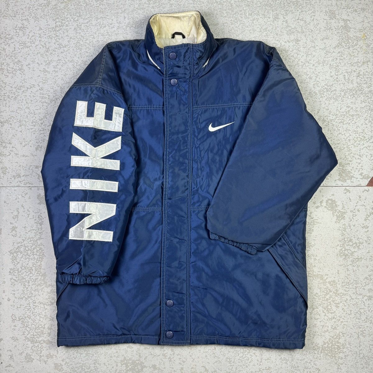 Nike Vintage 90s Nike Spell Out Quilt Lined Jacket Size US L / EU 52-54 / 3 - 1 Thumbnail