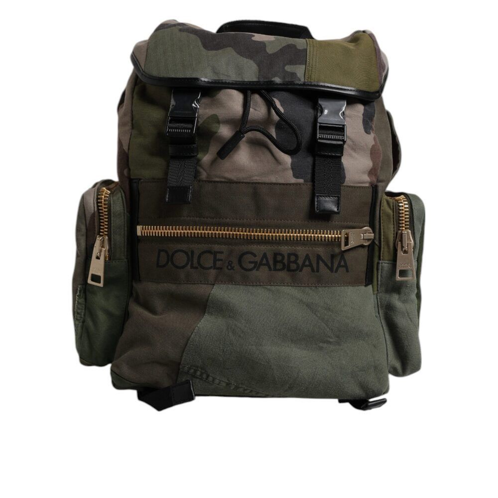 Dolce & Gabbana Dolce & Gabbana Military Green Patchwork Travel Backpack Bag Size ONE SIZE - 6 Thumbnail