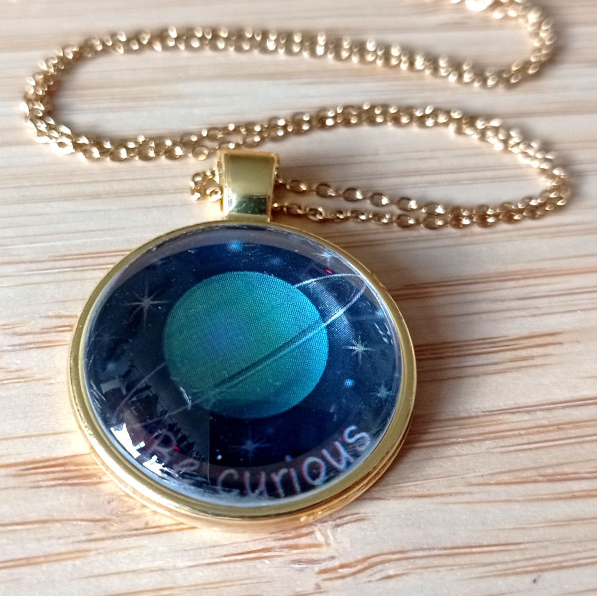 Hysteric Glamour × Japanese Brand × Vintage Punk Tiny Planet Uranus Stainless Steel Gold Necklace Unique Size ONE SIZE - 1 Thumbnail