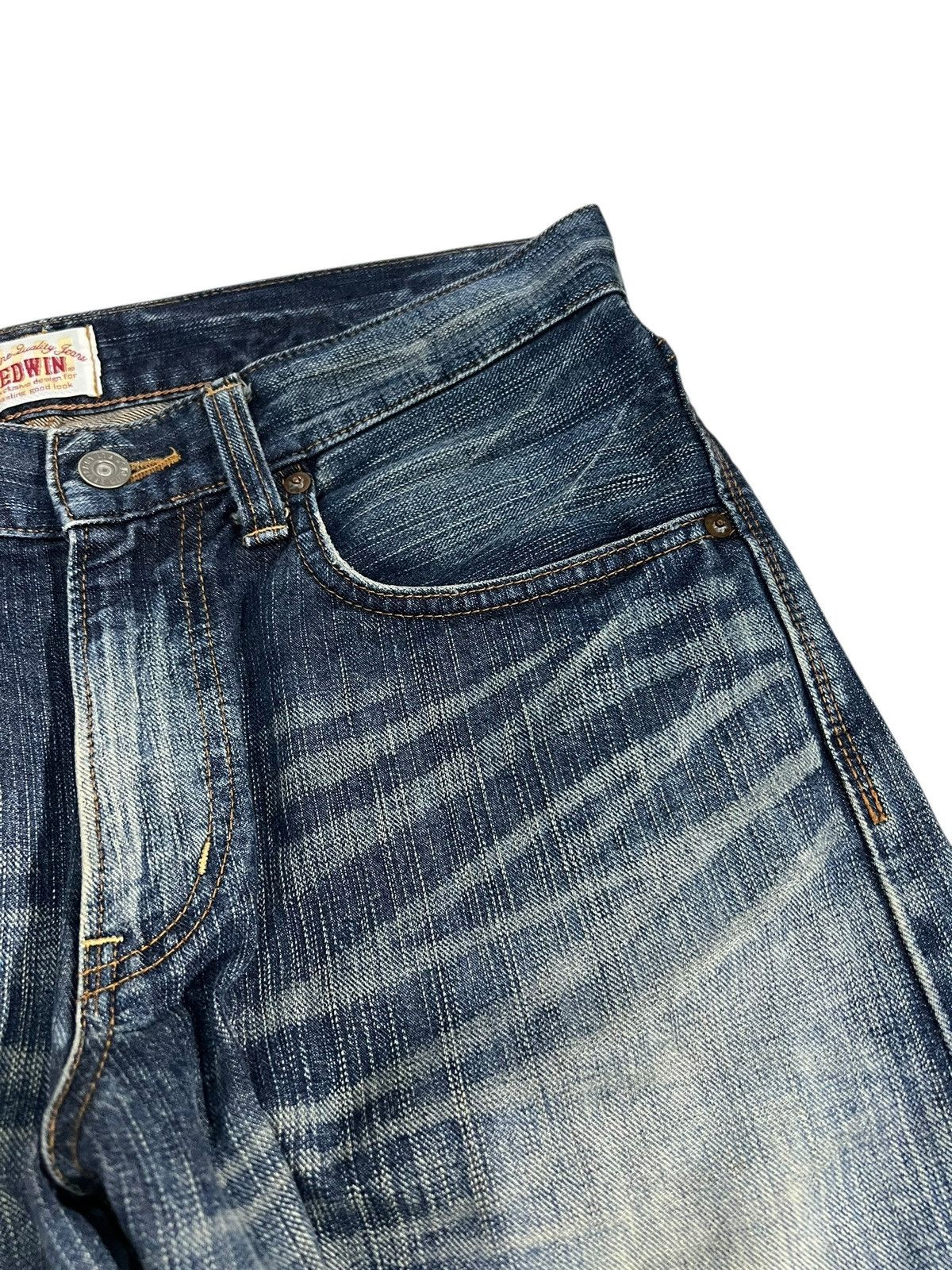 Japanese Brand Edwin Exclusive Vintage XV Mud Wash Denim Jean Japan Size US 33 - 8 Thumbnail