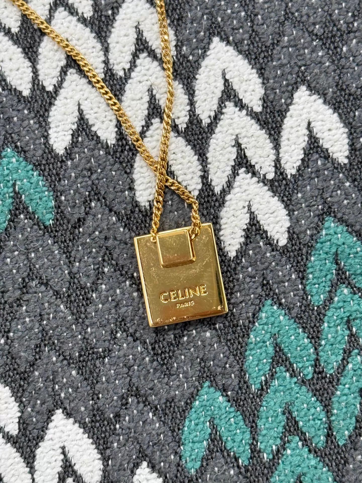 Celine Celine Gold Letter Tag Necklace New Size ONE SIZE - 5 Thumbnail
