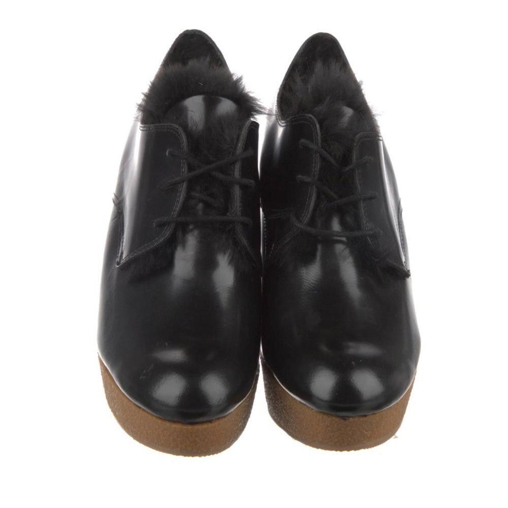 3.1 Phillip Lim 3.1 PHILLIP LIM Black Leather Fur Trim Wedge Pumps Size 10 Size US 10 / IT 40 - 3 Thumbnail