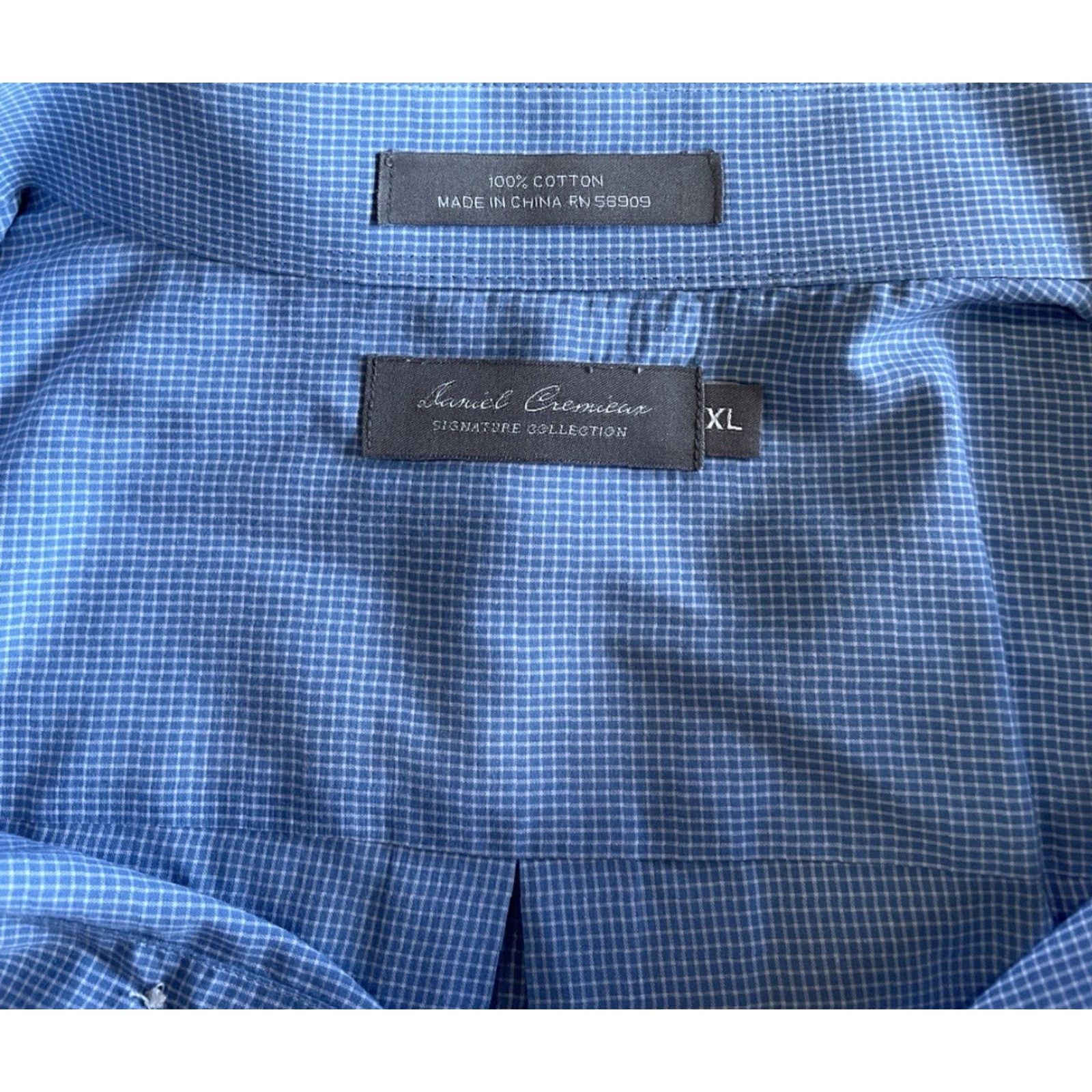 Cremieux Daniel Cremieux Dress Shirt Mens XL Button-Up Short Sleeve Classic Blue Mens XL Dress Shirt Size 46R - 5 Thumbnail