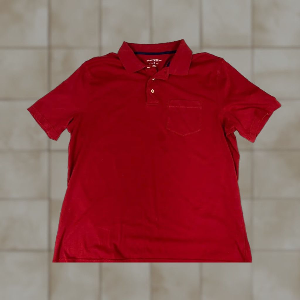 Vintage Saddlebred Polo Shirt Mens L Red Short Sleeve Cotton Polyester Blended Logo Collared Modern All Seasons Beach Vintage No Size US L / EU 52-54 / 3 - 1 Thumbnail
