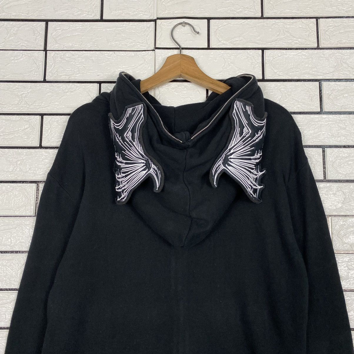 Hysteric Glamour 🔥HOODIE ZIPPER SWEATER GLAD NEWS SKELETON BONE BIG LOGO Size US M / EU 48-50 / 2 - 9 Thumbnail