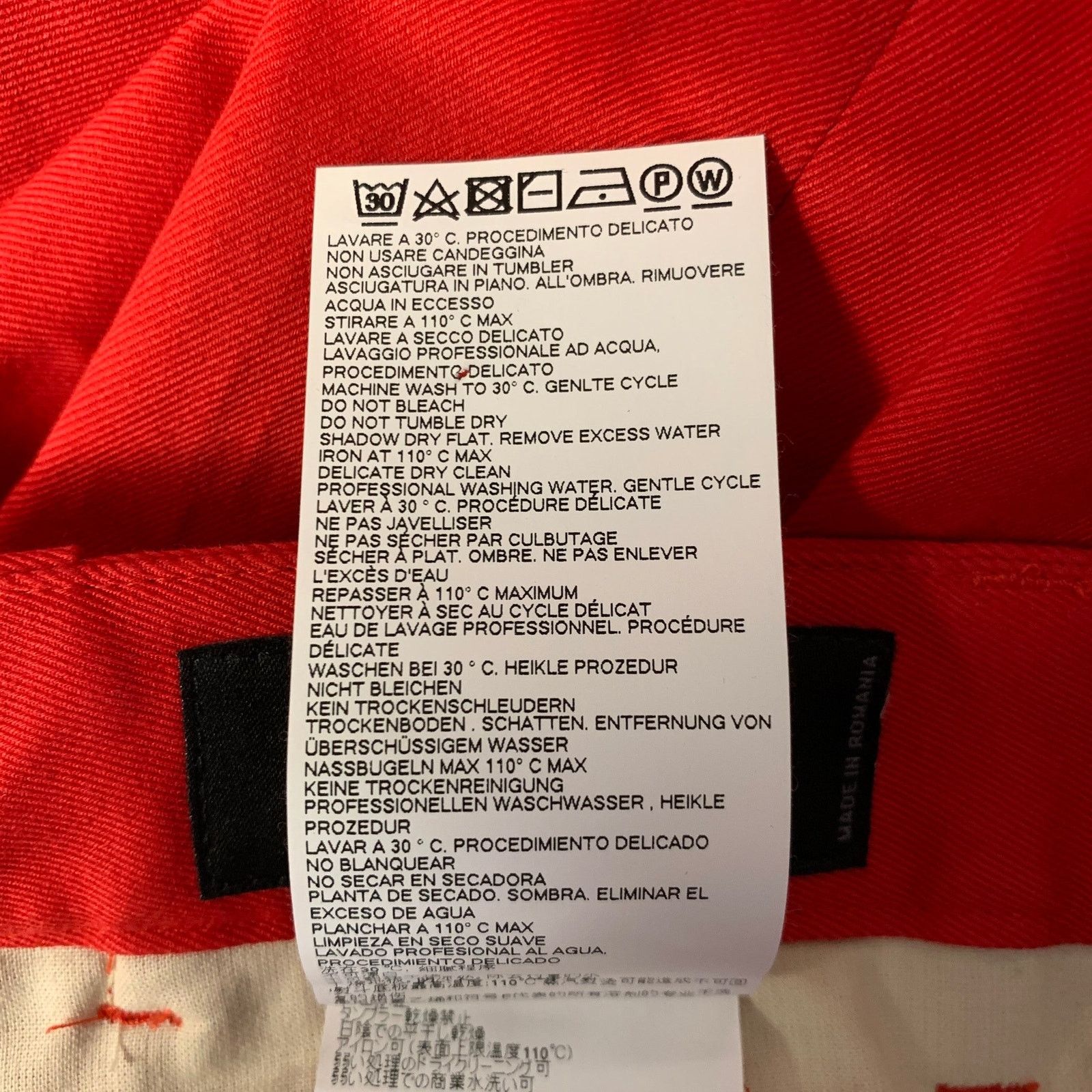 Dsquared2 DSQUARED2 Size 34 Red Cotton Elastane Button Fly Pants Size US 34 / EU 50 - 6 Thumbnail