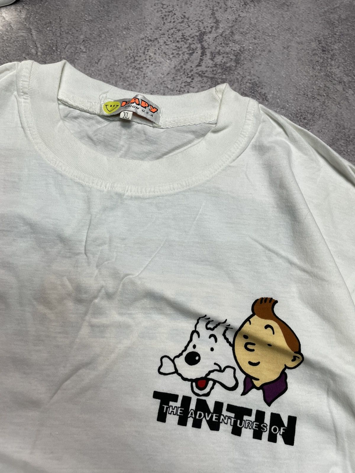 Cartoon Network Vtg Tintin Blue Lotus Comic Graphic Tee XL Size US XL / EU 56 / 4 - 3 Thumbnail