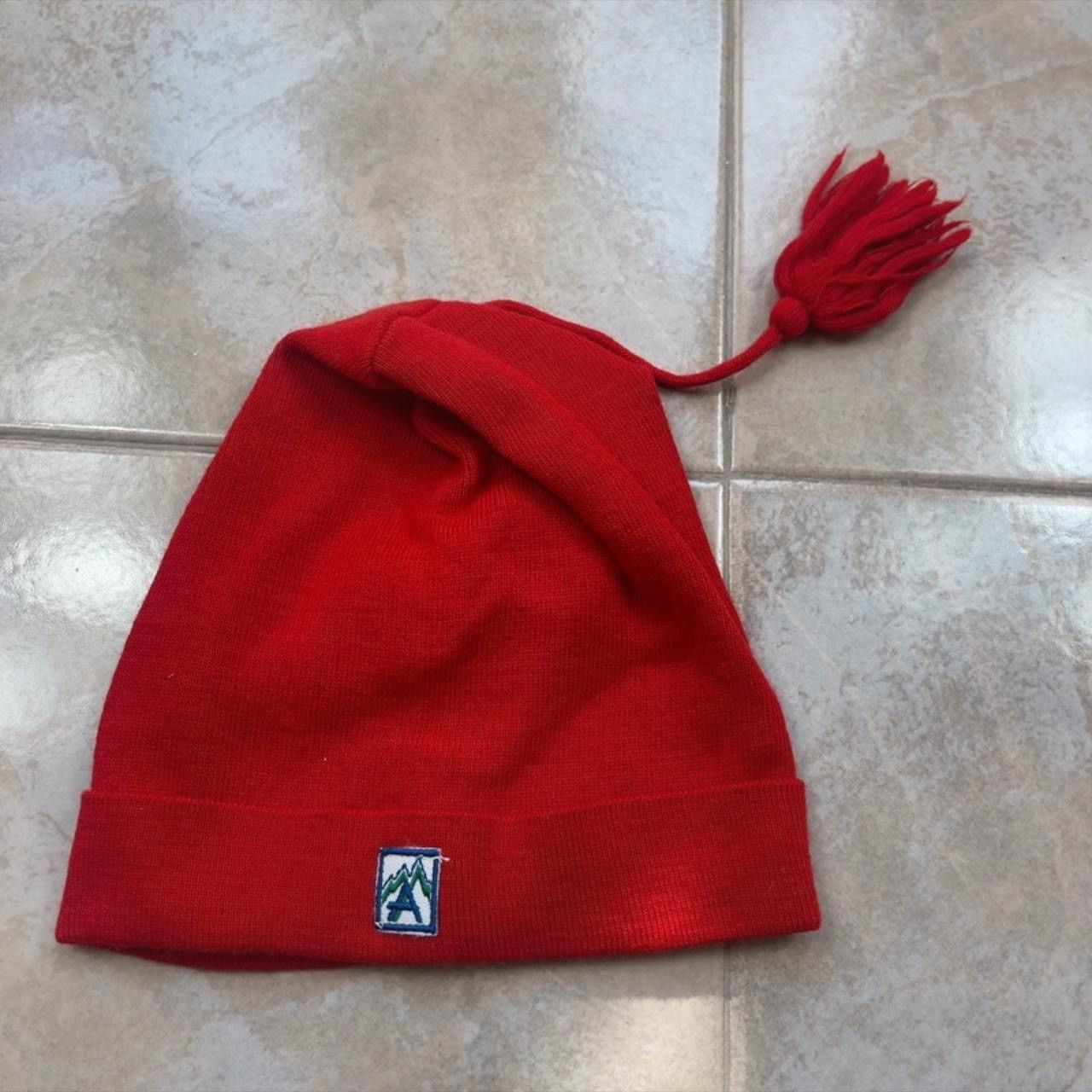 Vintage Vintage Italian Beanie Hat Tassle On Top Red Wool Acrylic Size ONE SIZE - 7 Thumbnail