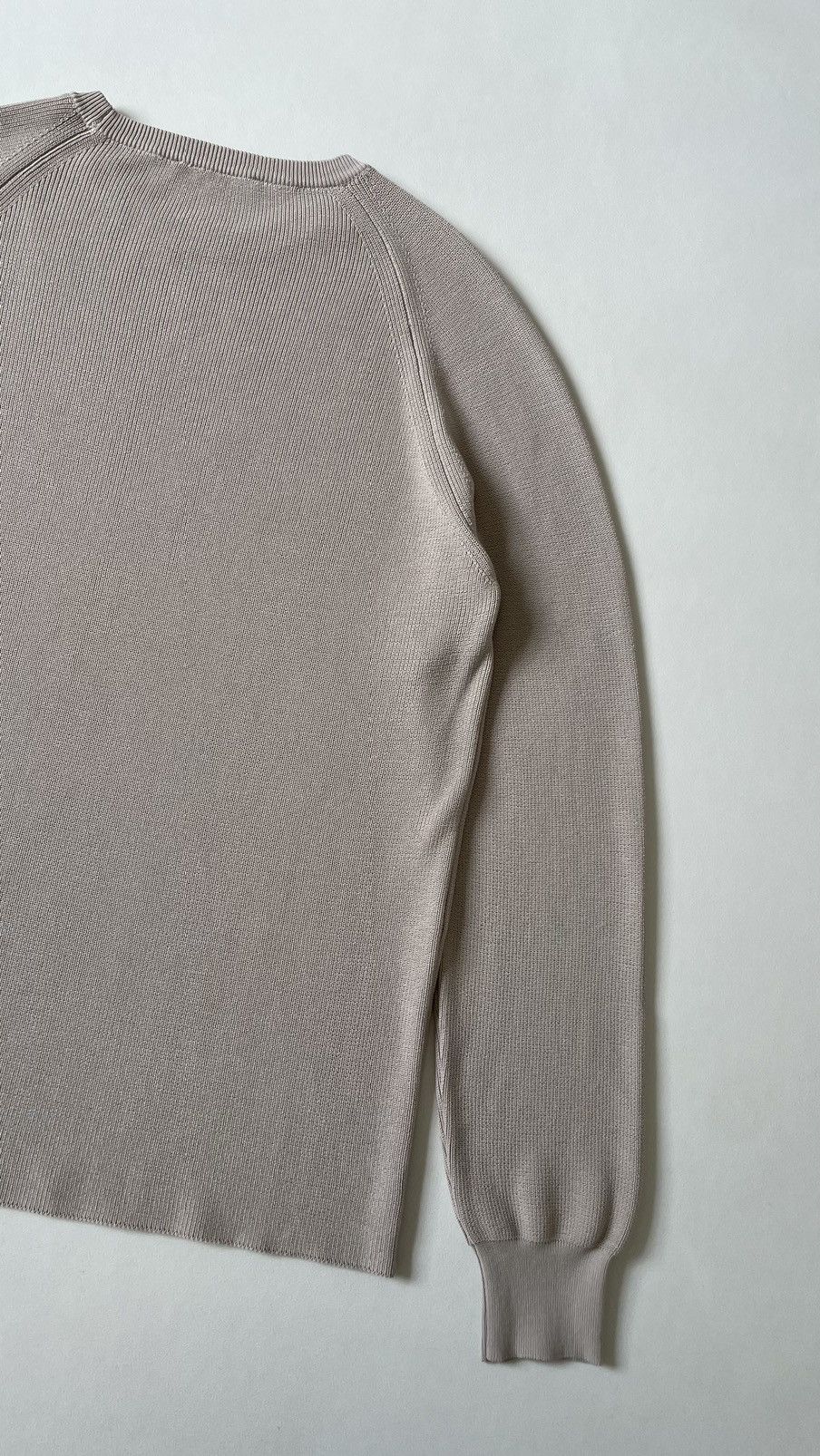 Casey Casey Beige ‘Rib Stitch’ Knit Cotton Sweater Size US XL / EU 56 / 4 - 16 Thumbnail