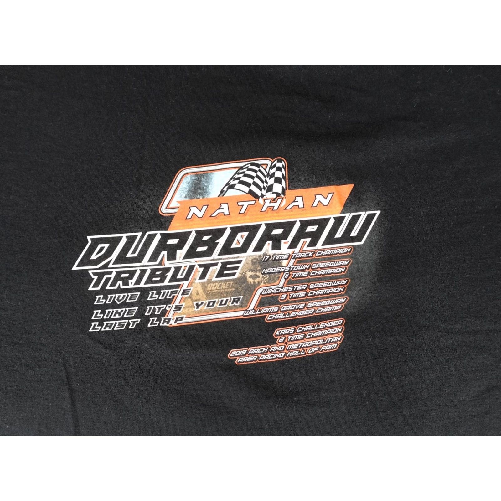 Gildan VINTAGE Racing Shirt Mens 3XL Black Cropped Nathan Durboraw Tribute Hagerstown Speedway Size US XXL / EU 58 / 5 - 2 Thumbnail