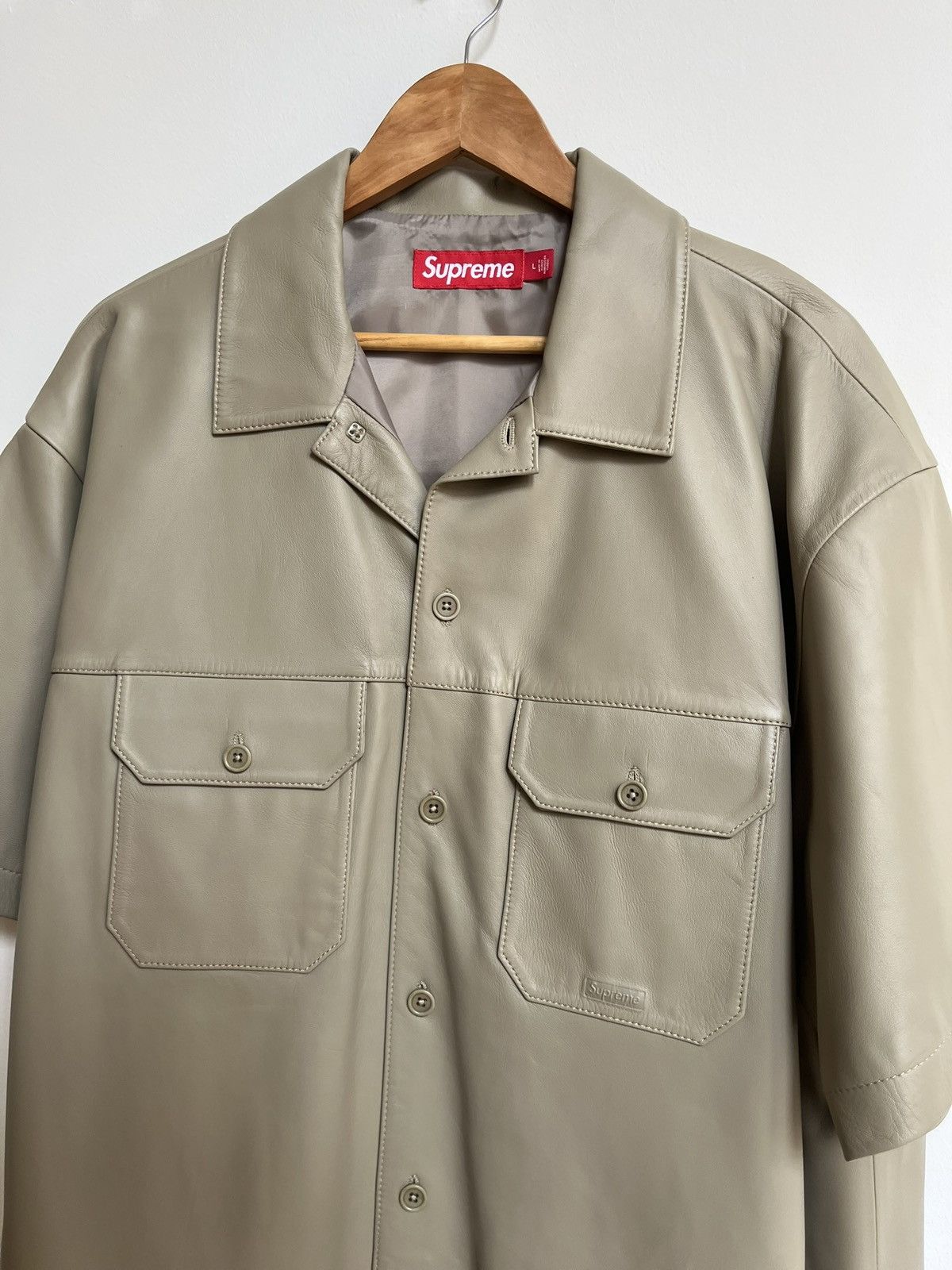 Supreme Supreme S/S Leather Work Shirt Size US L / EU 52-54 / 3 - 4 Thumbnail