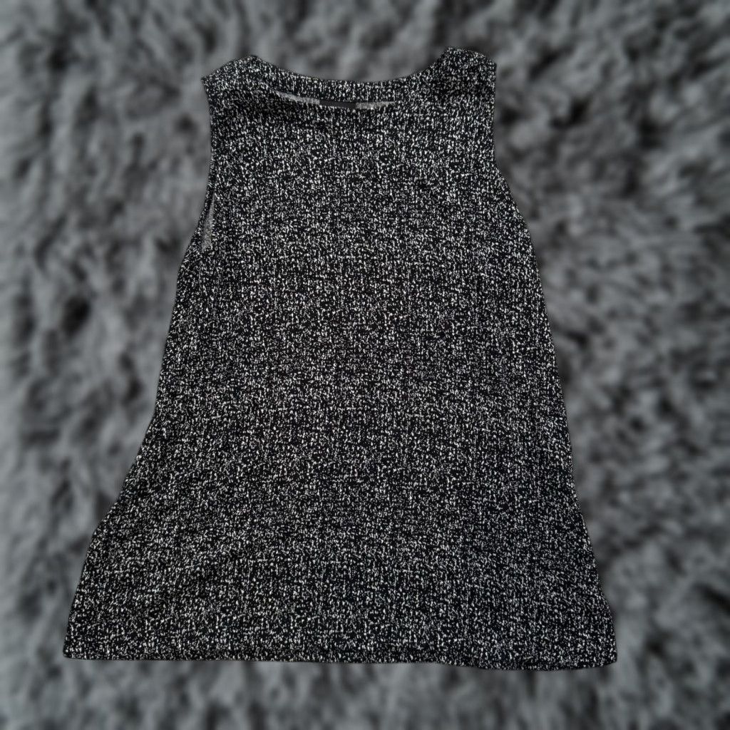 J. Jill J. Jill Wearever Collection Sleeveless Top M Black Marled Knit Crew Neck Office Casual Classic Stretch Lightweight Easy Care Size M / US 6-8 / IT 42-44 - 1 Thumbnail