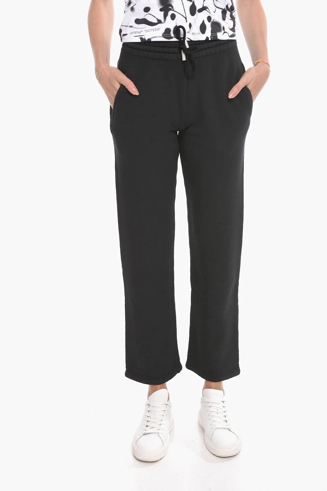 Off-White og1mm0426 Brushed Cotton Jogger Pant in Black Size 28" / US 6 / IT 42 - 1 Thumbnail