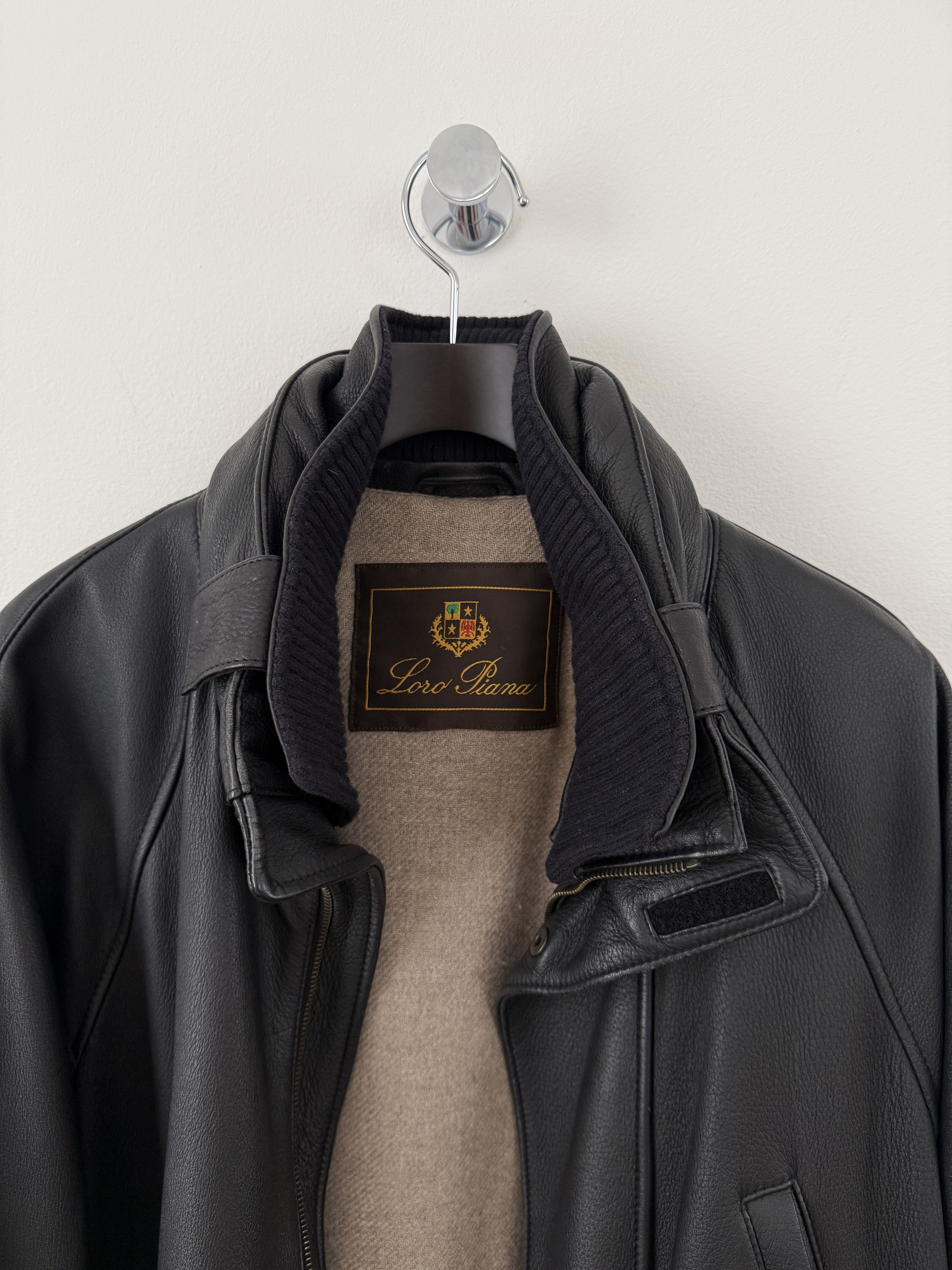 Loro Piana Leather Cashmere Lined Jacket Size US XXL / EU 58 / 5 - 11 Thumbnail