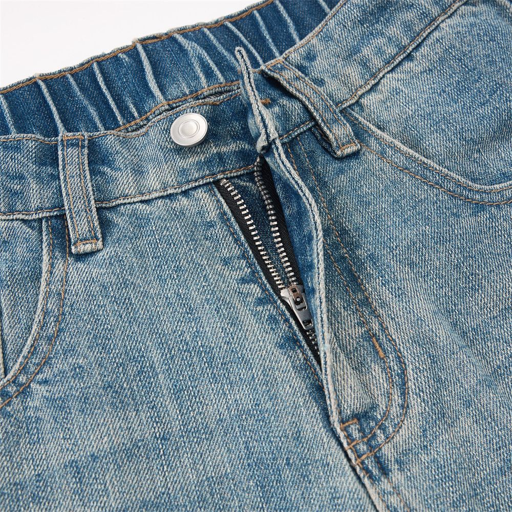 Vintage Punk retro washed distressed scimitar jeans for men Size US 32 / EU 48 - 4 Thumbnail