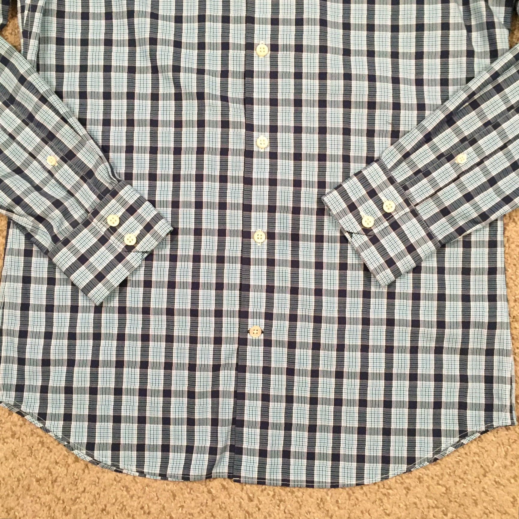 Banana Republic Banana Republic Shirt Mens Small Slim Blue Plaid Long Sleeve Button Up Size US S / EU 44-46 / 1 - 4 Thumbnail