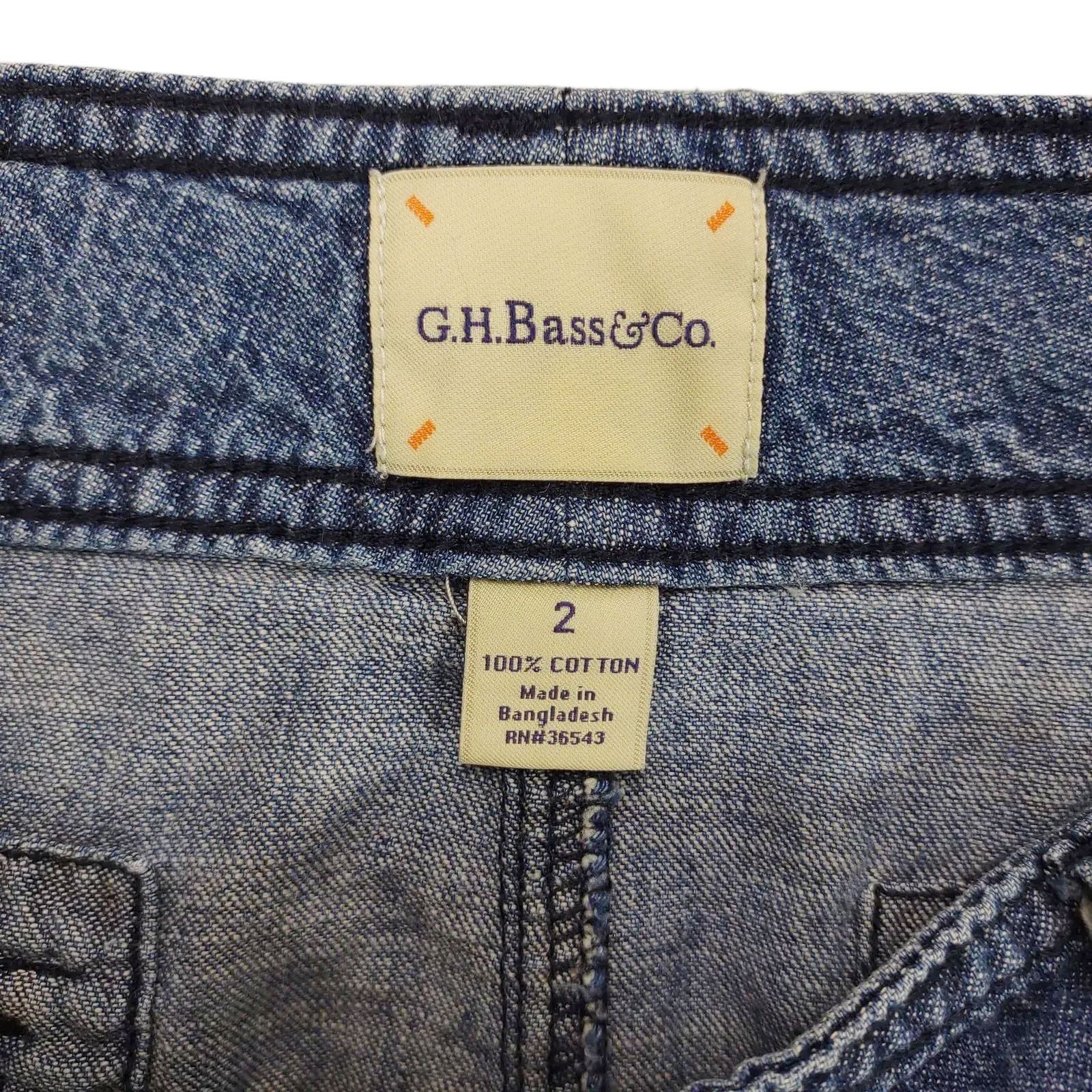G.H. Bass & Co. G.H. Bass Women's Cargo Denim Short Jean Skirt Size 26" / US 2 / IT 38 - 2 Thumbnail