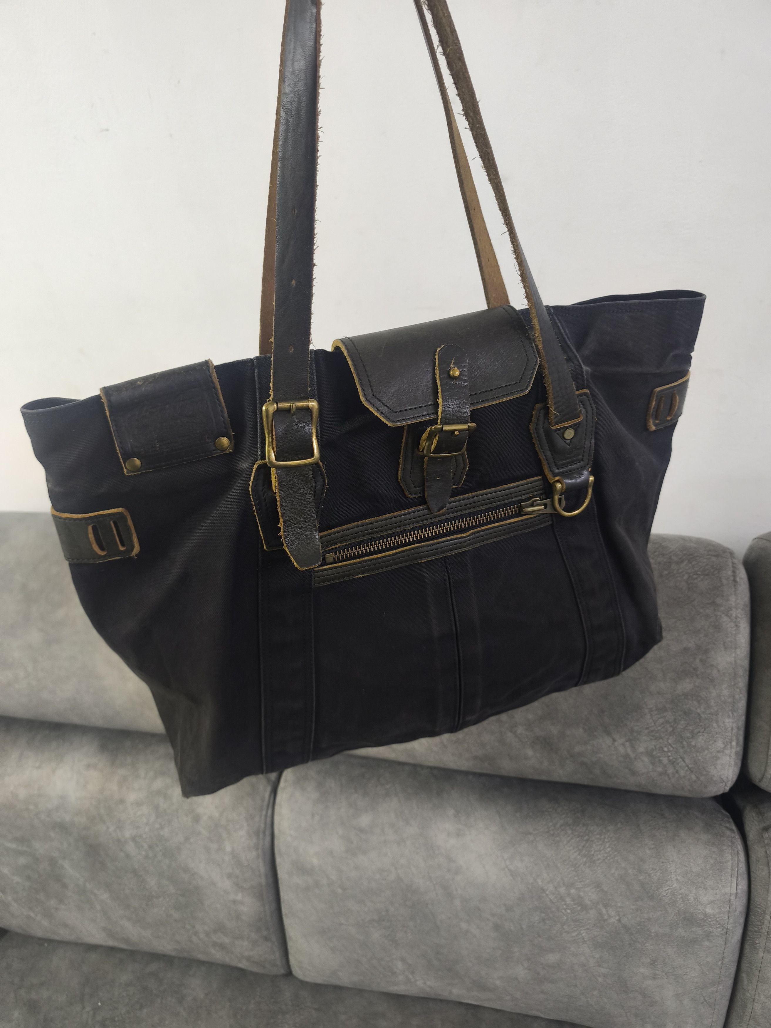 Japanese Brand Masterpiece Distressed Tote Bag - Black Size ONE SIZE - 11 Thumbnail