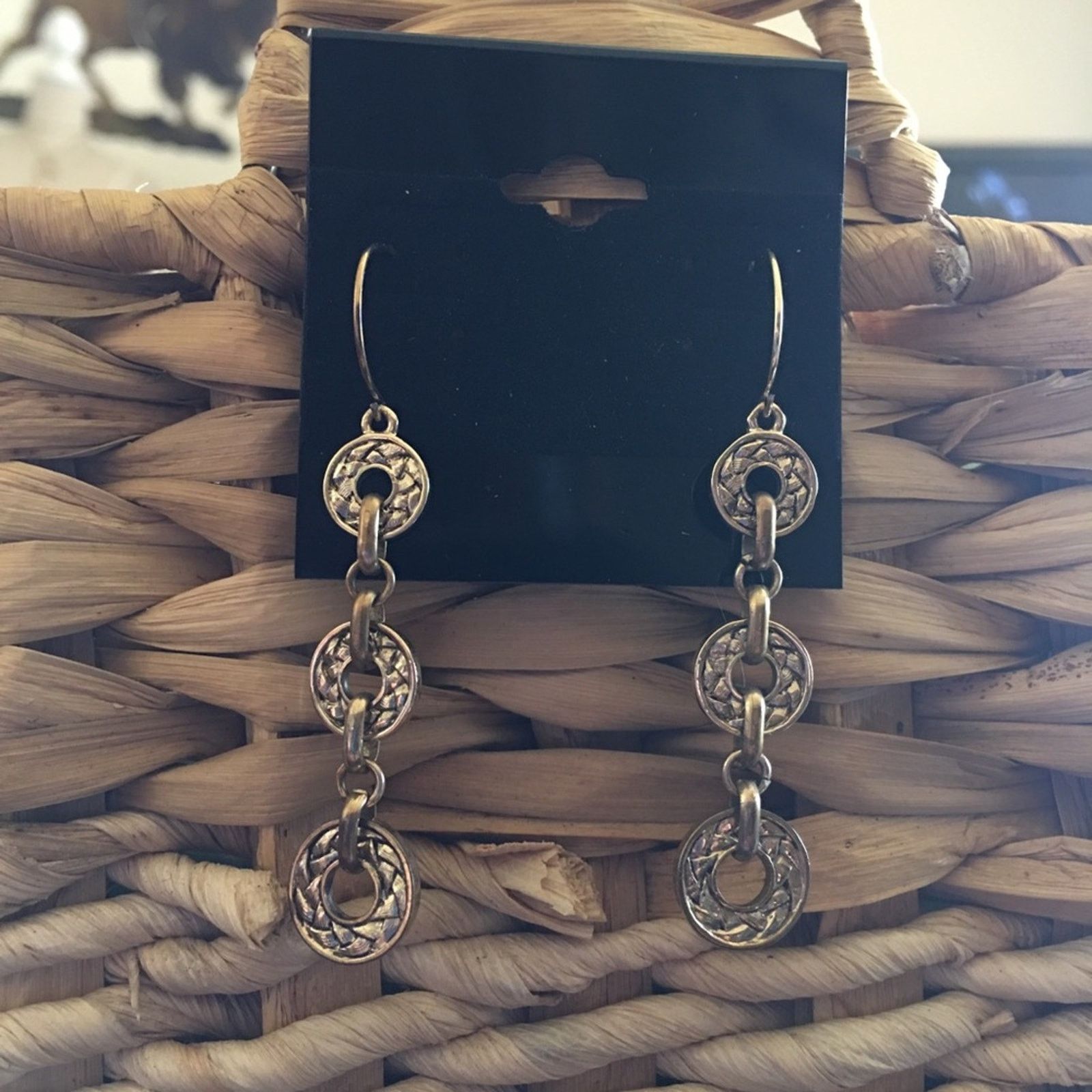 Monet Monet gold tone textured disc dangle earrings Size ONE SIZE - 2 Thumbnail