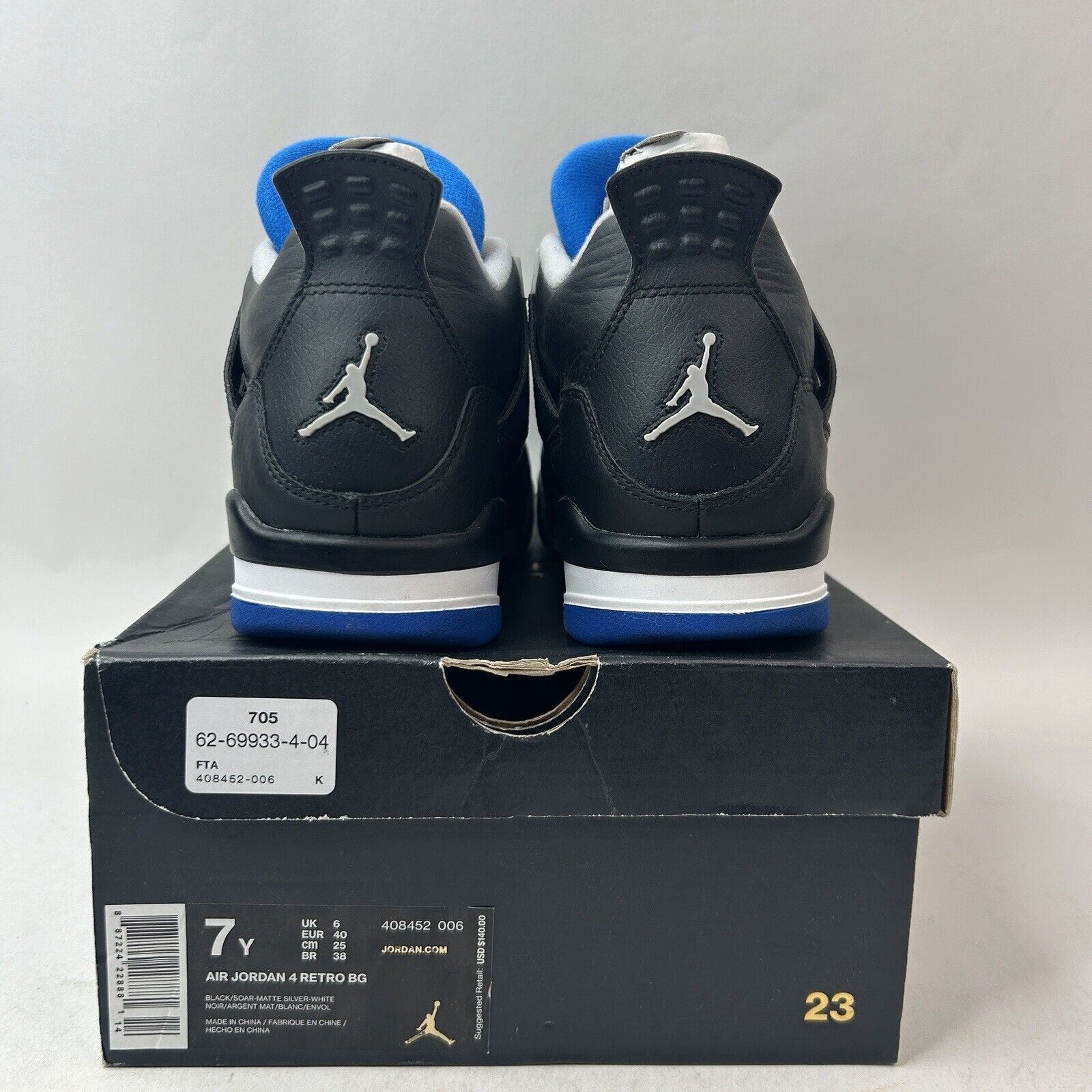 Nike Nike Air Jordan 4 Retro GS “Black Motorsports” 2024 Size US 8.5 / IT 38.5 - 5 Thumbnail