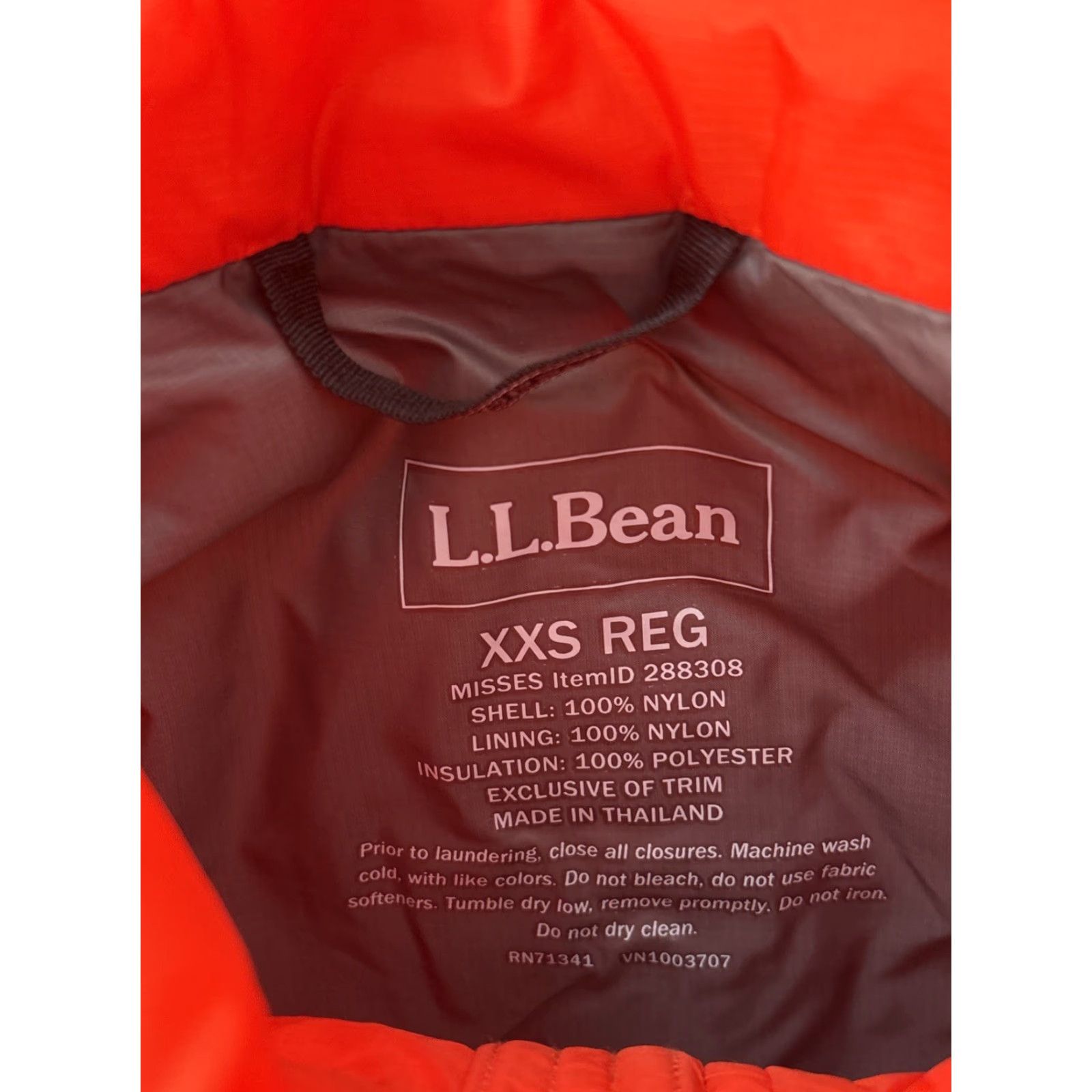 Vintage LL Bean Jacket Womens 2XS Orange PrimaLoft Packaway Hooded Size XXS / US 00 / IT 34 - 5 Thumbnail