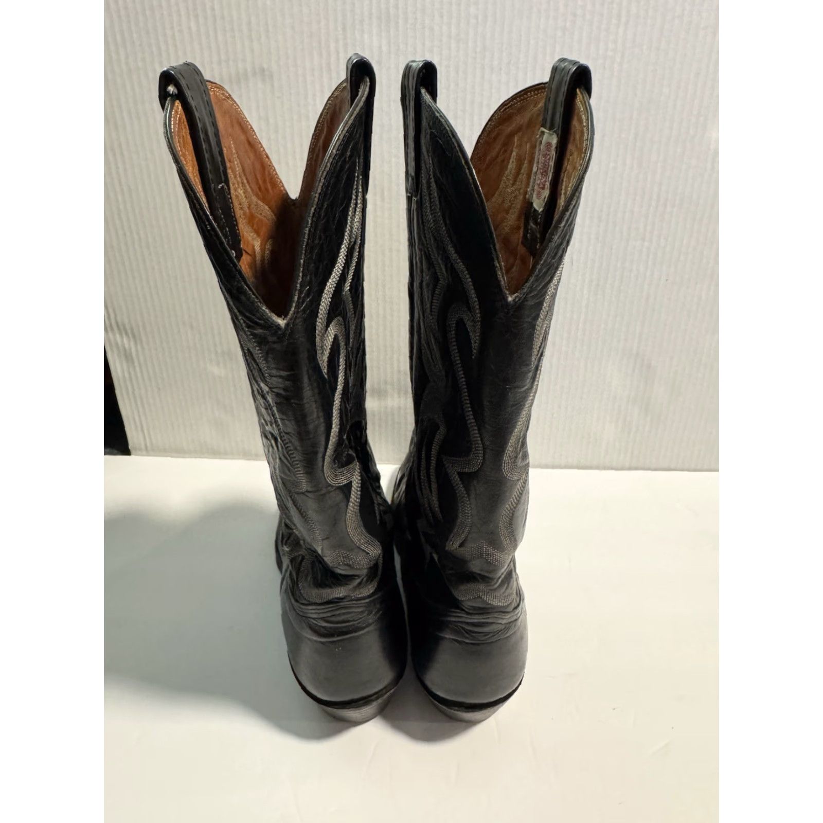 Vintage VINTAGE Nocona Boots Mens 9D EE Black Leather Western Cowboy Boots Made In USA Size US 9 / EU 42 - 4 Thumbnail