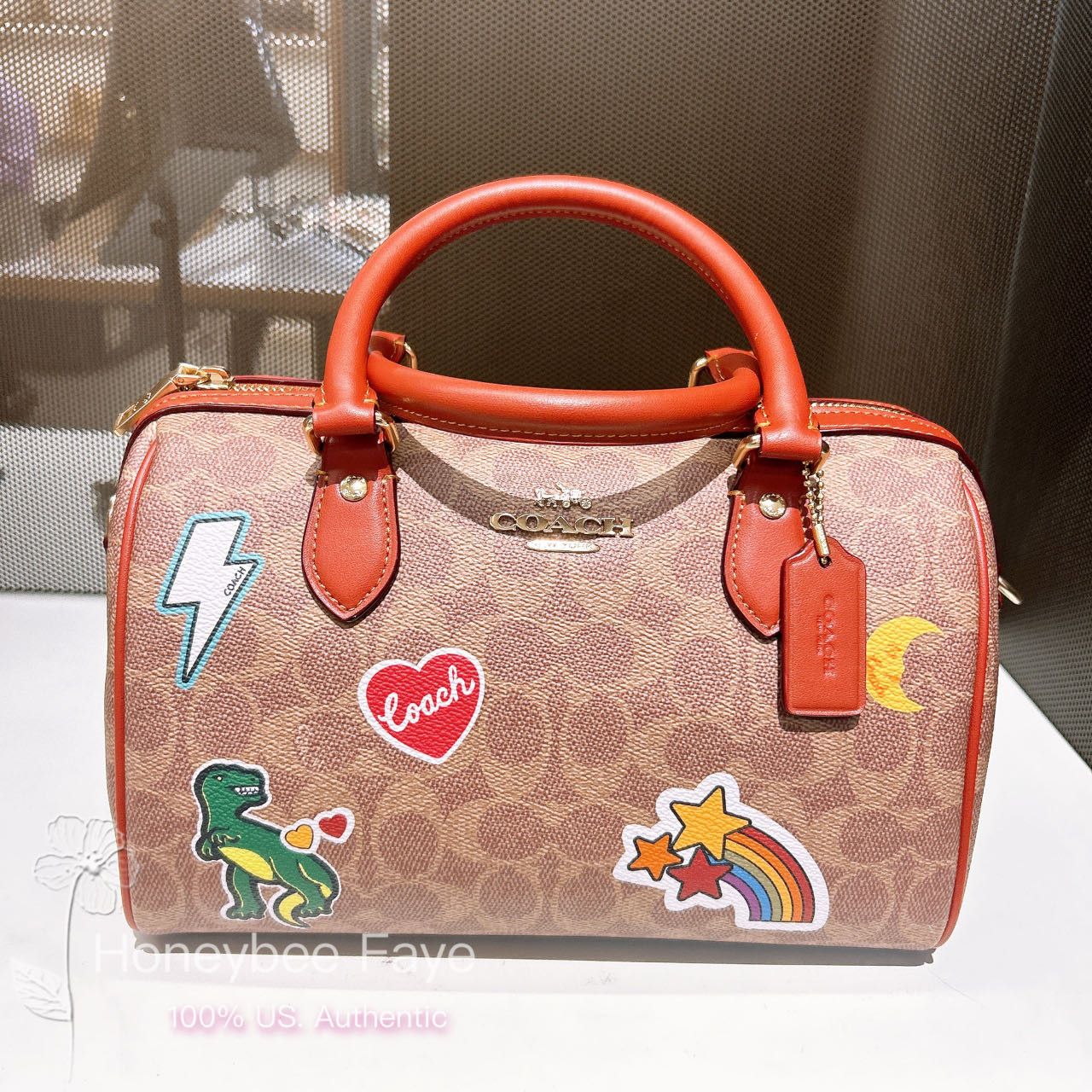 ショルダーバッグ・ポシェット COACH Rowan Satchel Bag In Signature Canvas CZ612 Rowan Satchel Bag In Signature Canvas With Sticker CZ612