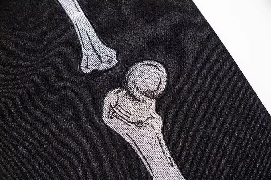 Japanese Brand Vintage Embroidery Bone Denim Jeans Men Size US 32 / EU 48 - 5 Thumbnail