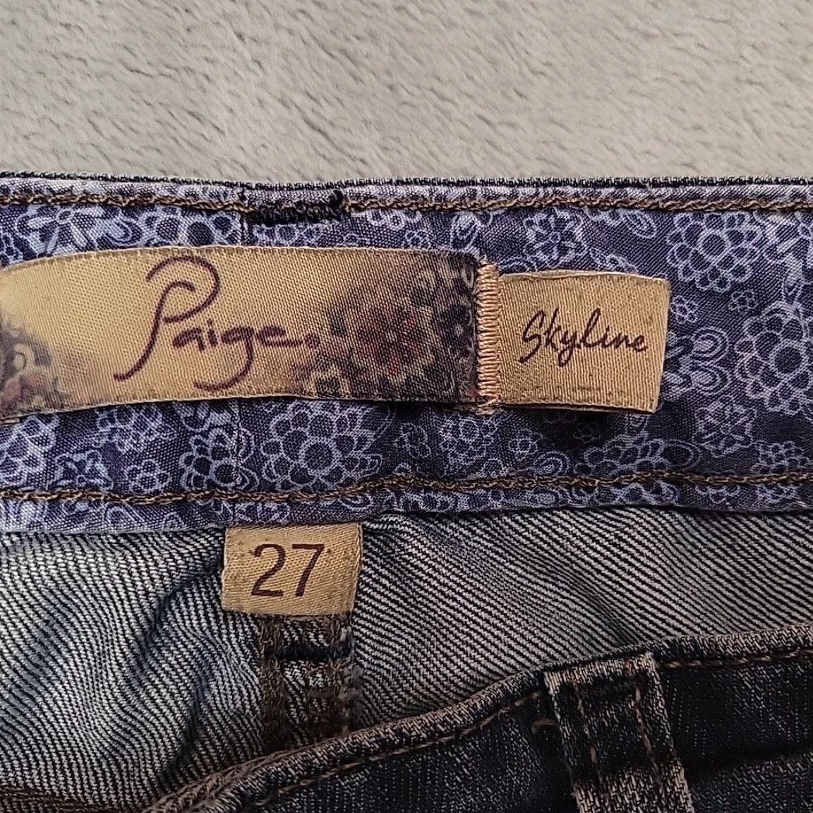 Paige VINTAGE Paige Jeans Women 27 Blue Denim Skyline Skinny Stretch Cotton Blend Casual Pants Size 27" / US 4 / IT 40 - 3 Thumbnail