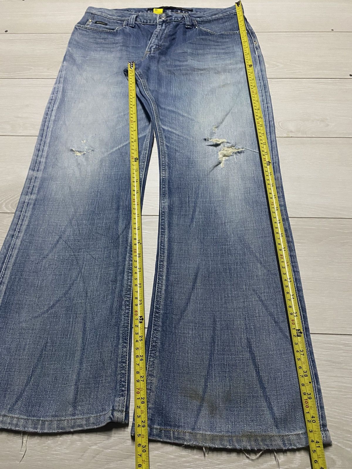 KOZABURO × Wrangler Wrangler Euro Fit Wide Leg Baggy Distressed Jeans Size US 34 / EU 50 - 10 Thumbnail