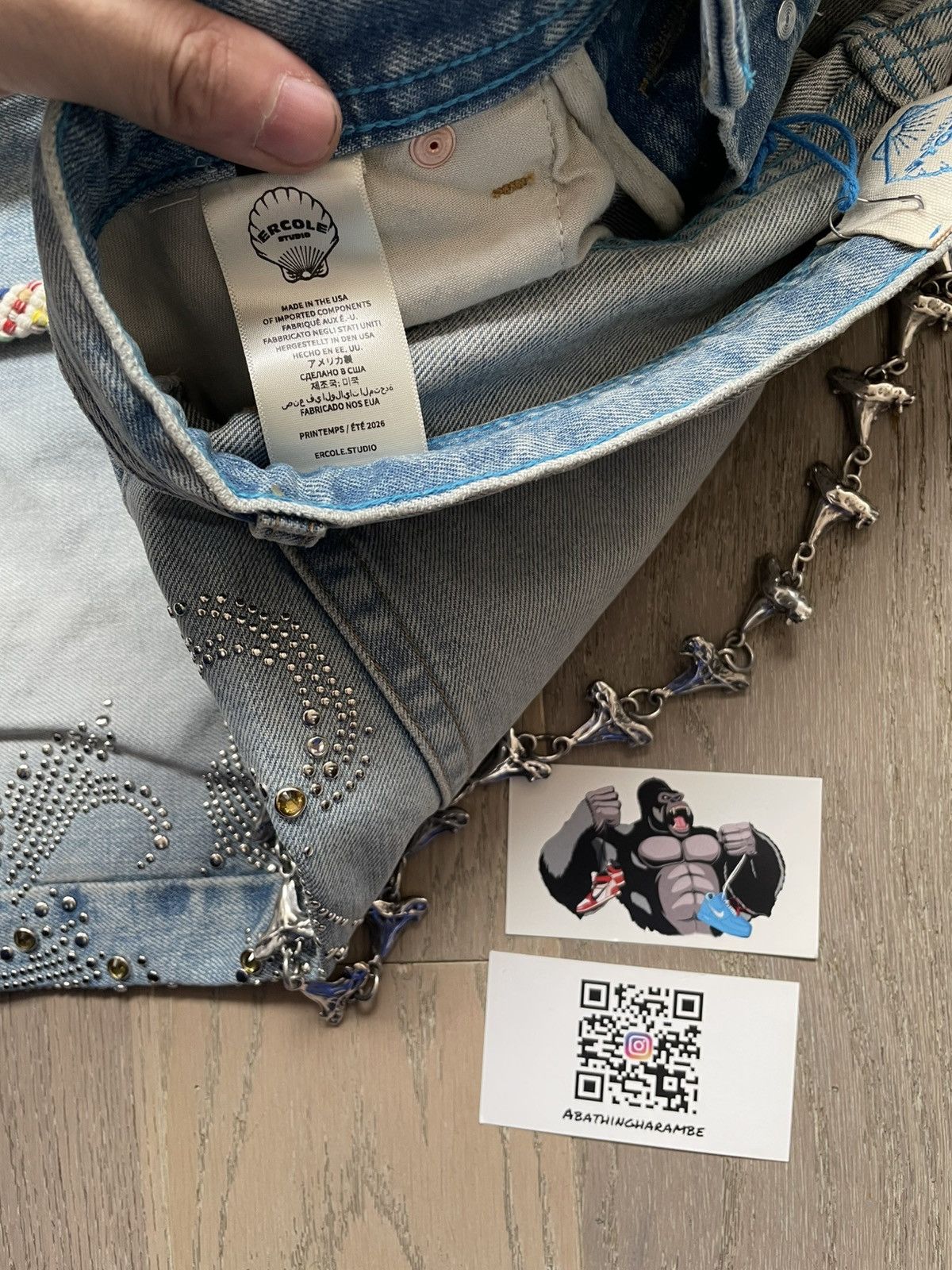 Other Ercole Studios Crystal Denim With Chain Size US 30 / EU 46 - 6 Thumbnail