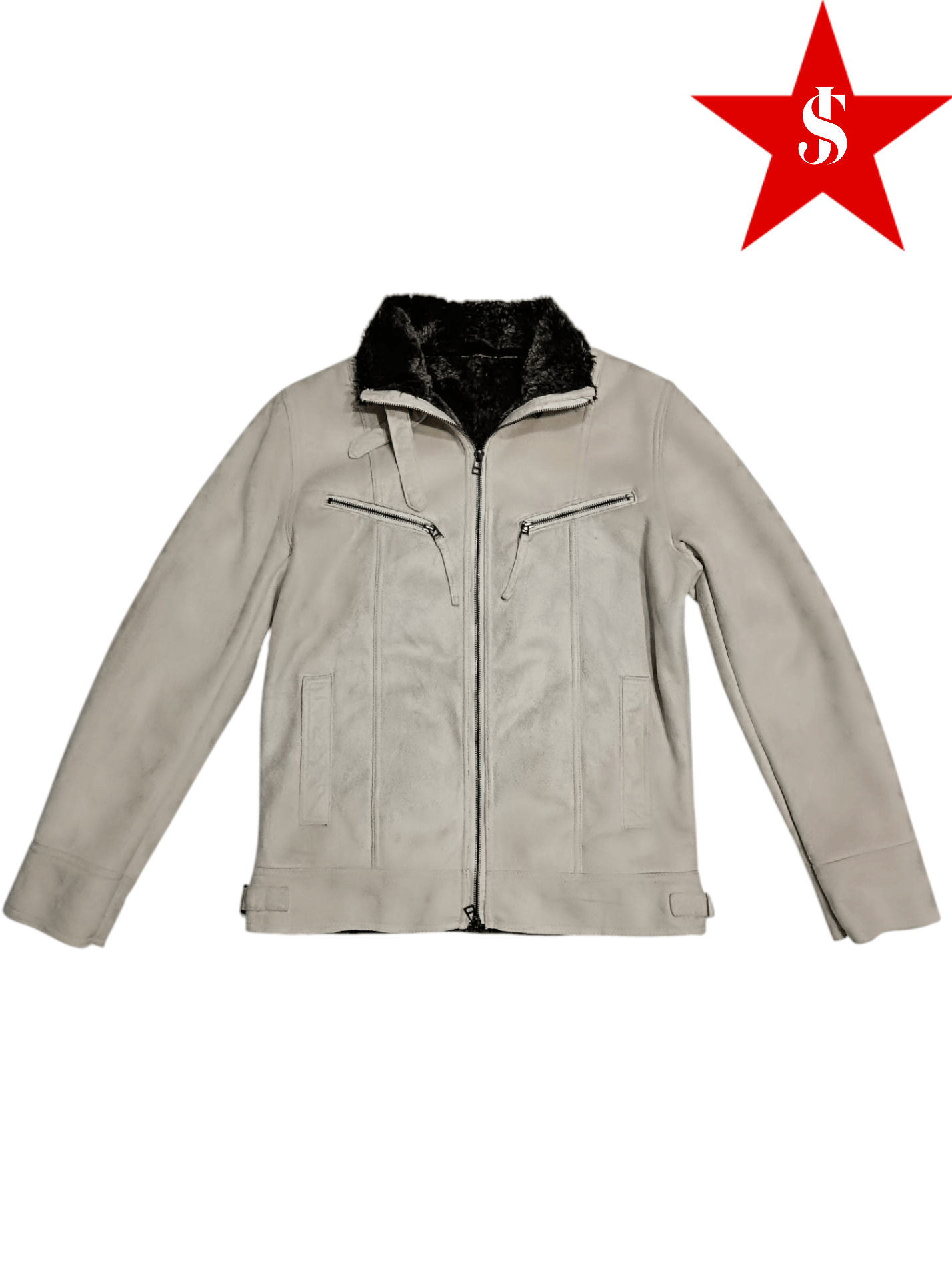 Japanese Brand Japanese Brand Faux Fur Leather Jacket Beige Size US M / EU 48-50 / 2 - 1 Thumbnail