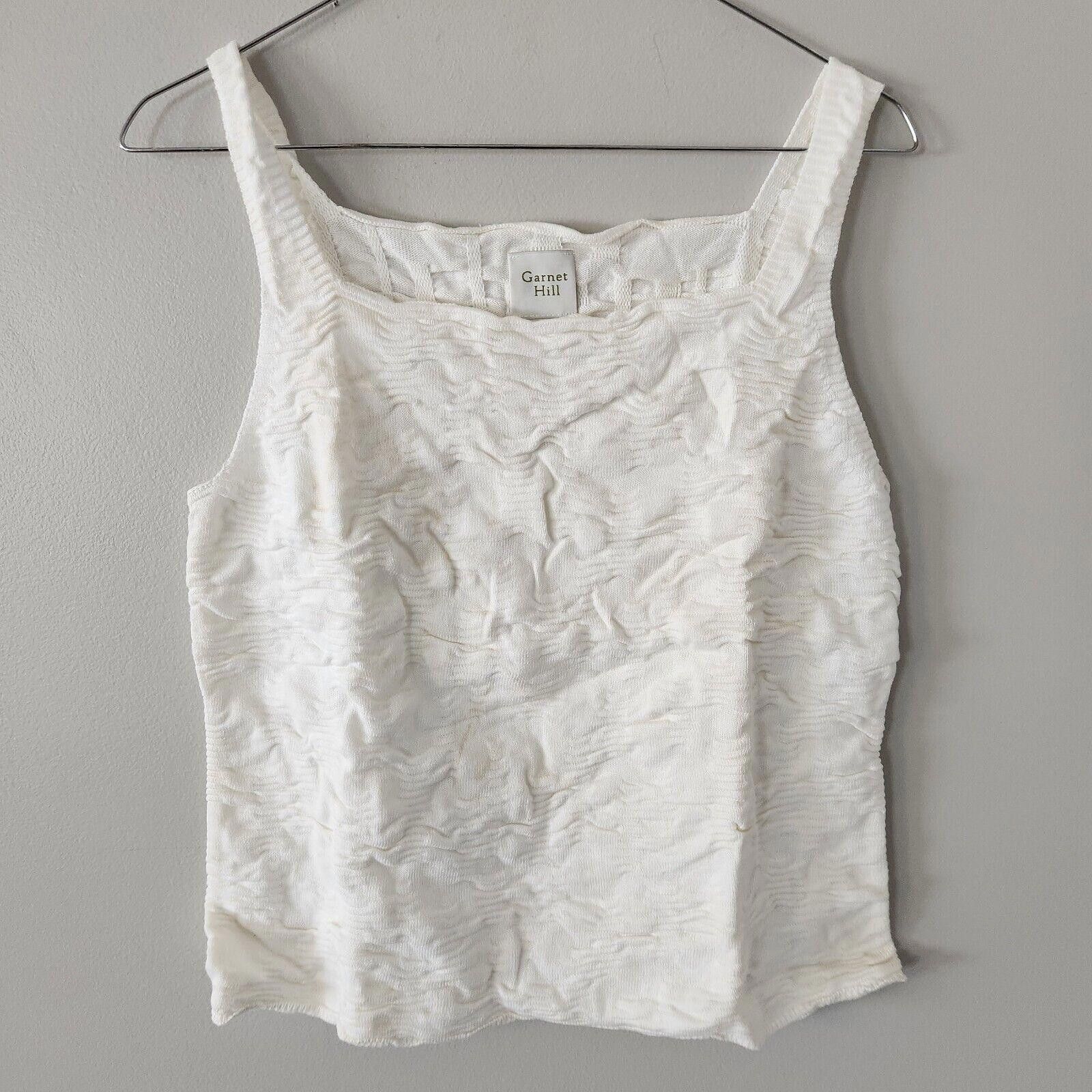Designer NWOT Garnet Hill Sweater Tank White Size Large Size L / US 10 / IT 46 - 1 Thumbnail