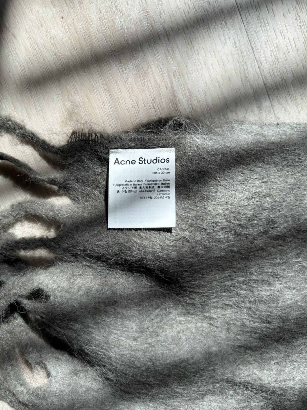 Acne Studios Acne Studios Grey Fringed Alpaca Scarf Size ONE SIZE - 4 Thumbnail