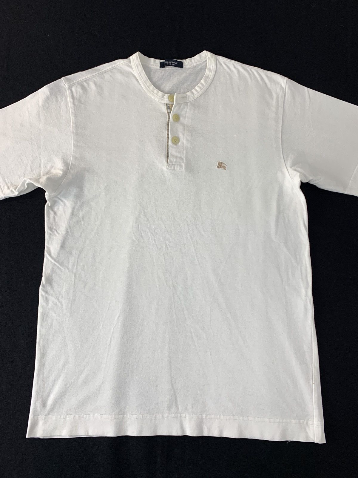 Burberry Hype Burberry London Henley Neck Minimalist Plain Tee Tshirt Size US S / EU 44-46 / 1 - 3 Thumbnail