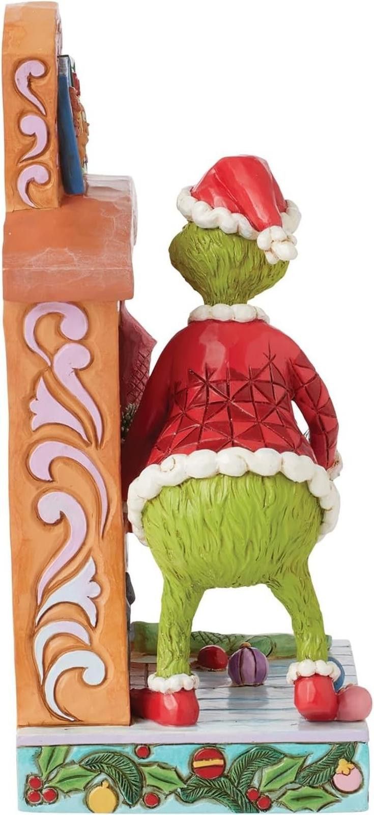 Designer Dr. Seuss Santa Grinch Pushing Tree Up Chimney Figurine Size ONE SIZE - 4 Thumbnail
