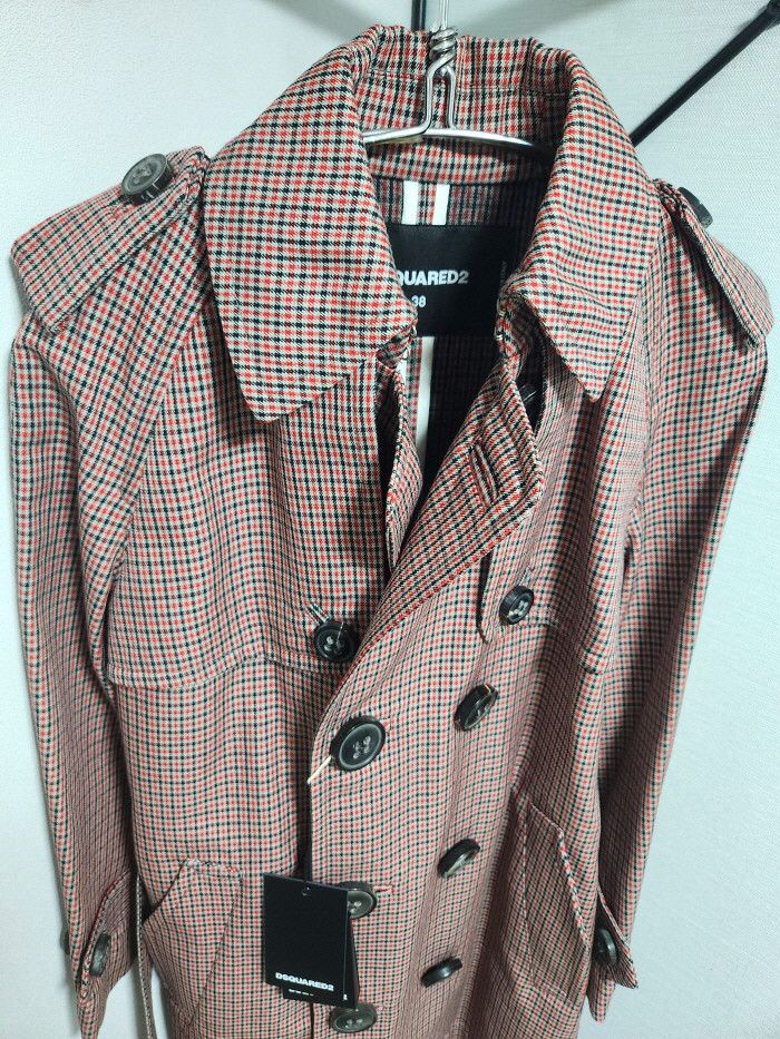 Dsquared2 DSQUARED2 Checkered Trench Coat Size XS / US 0-2 / IT 36-38 - 4 Thumbnail