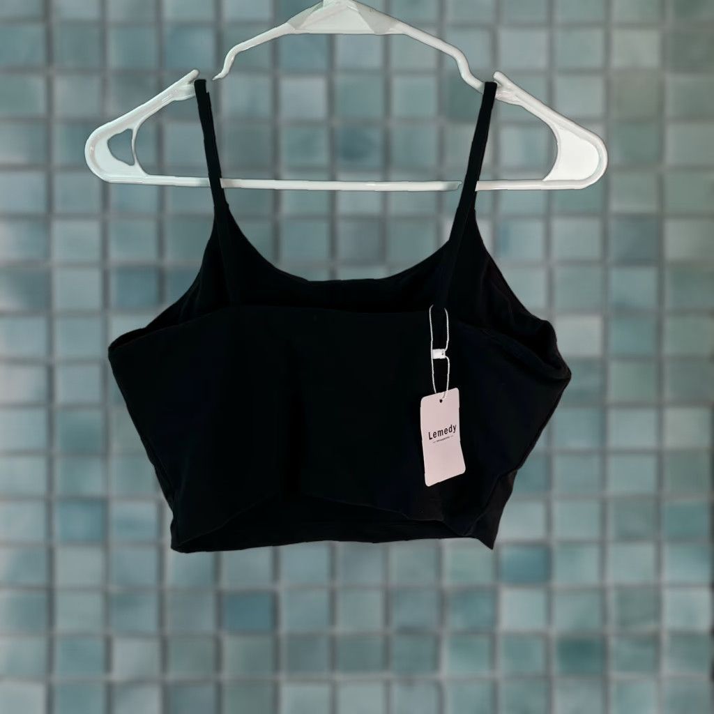 Vintage Lemedy Women's Black Padded Spaghetti Strap Sports Bra Activewear Size XL Size XL / US 12-14 / IT 48-50 - 1 Thumbnail